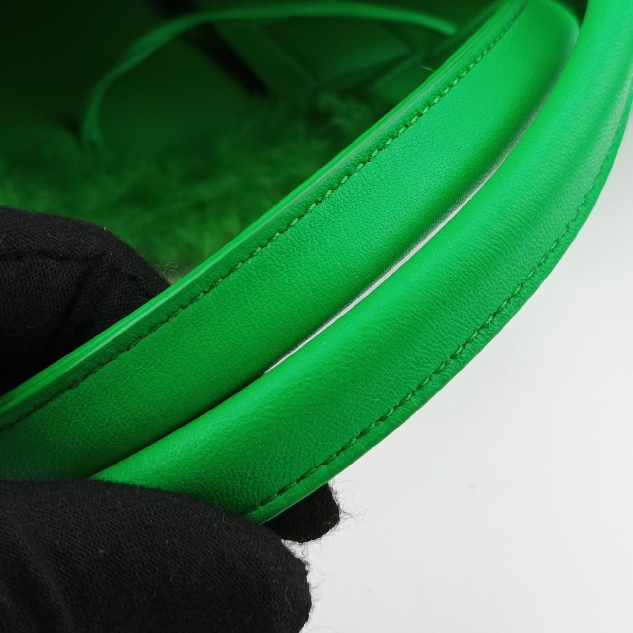 Pre-owned Bottega Veneta Sac Cabas Arco Green Lambswool  handbag | stylenewstar