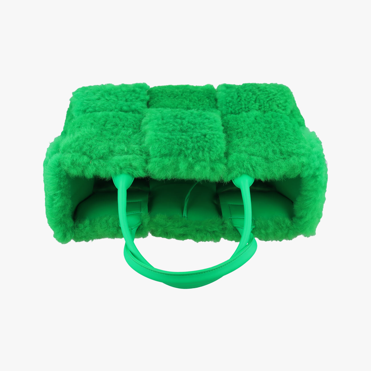 Pre-owned Bottega Veneta Sac Cabas Arco Green Lambswool  handbag | stylenewstar