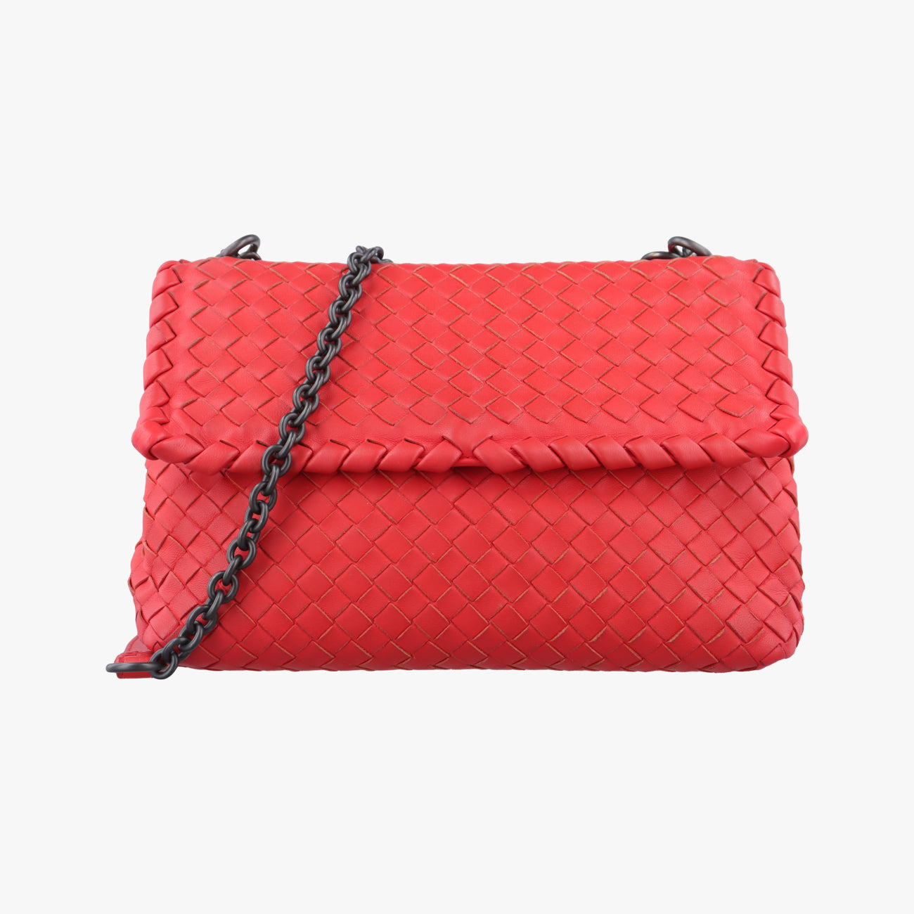 Secondhand Bottega Veneta Intrecciato Olimpia Red lambskin  shoulderbag | stylenewstar