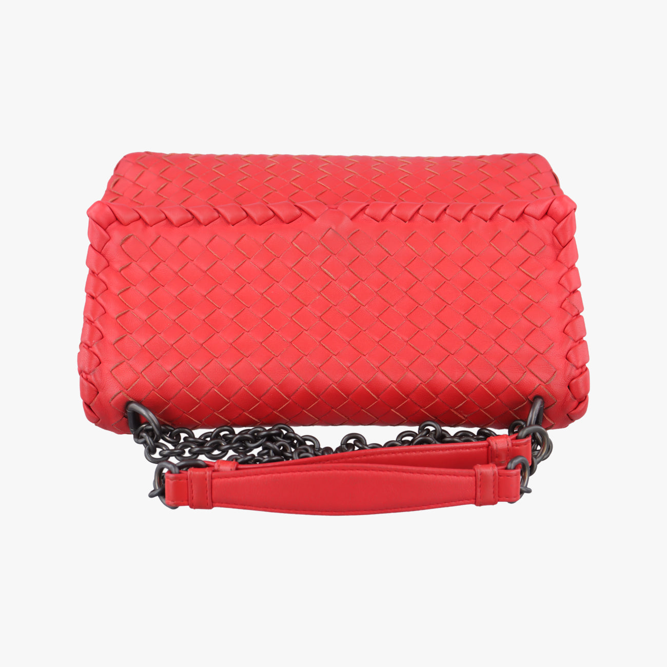 Secondhand Bottega Veneta Intrecciato Olimpia Red lambskin  shoulderbag | stylenewstar