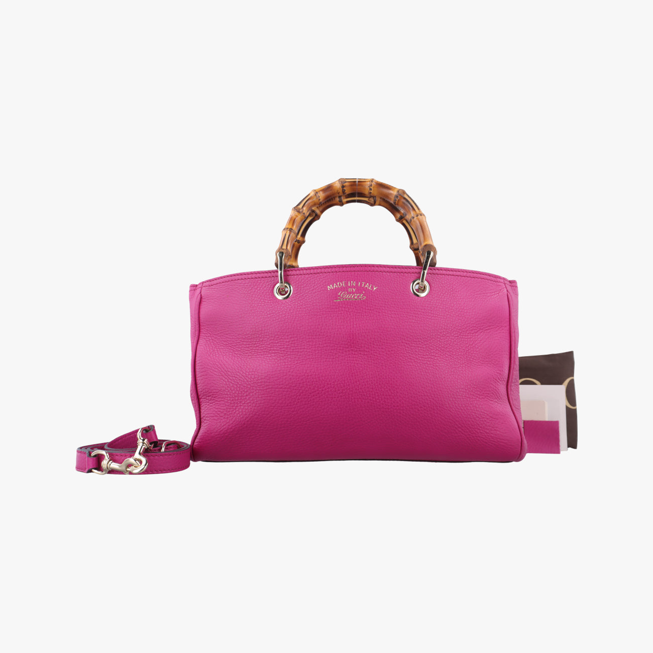 Pre-owned Gucci Bamboo Shopper Rose Leather 323660 shoulderbag | stylenewstar