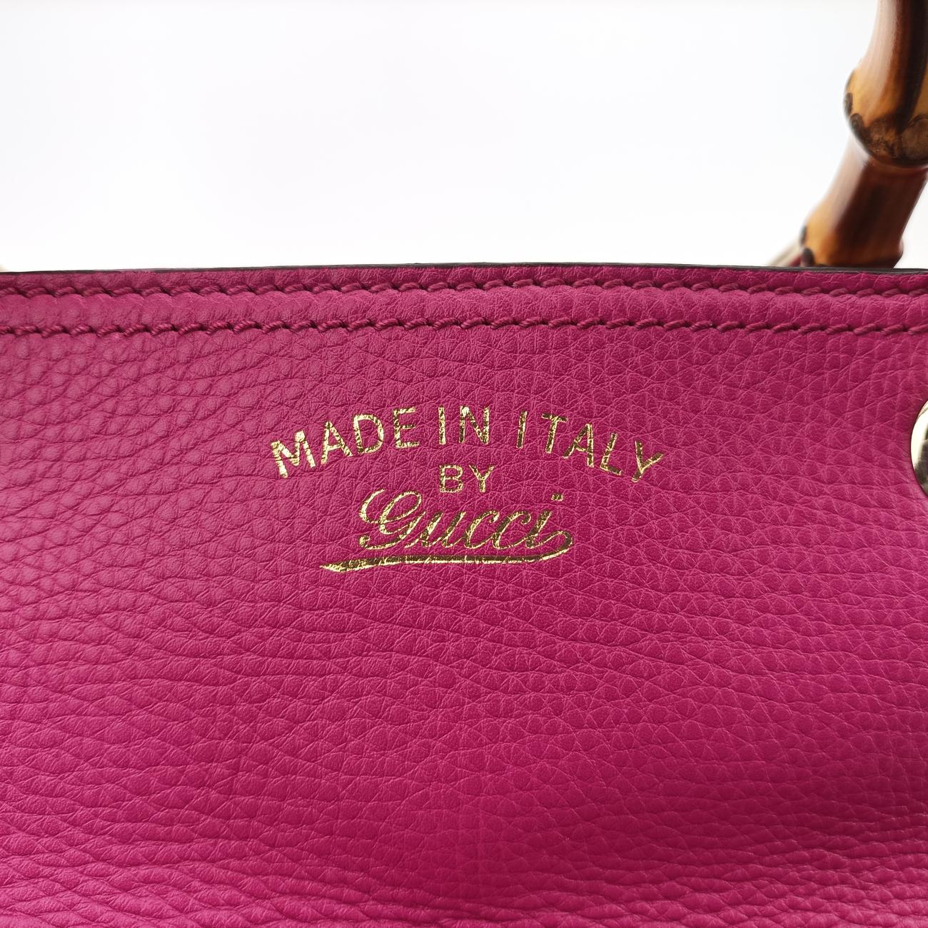 Pre-owned Gucci Bamboo Shopper Rose Leather 323660 shoulderbag | stylenewstar