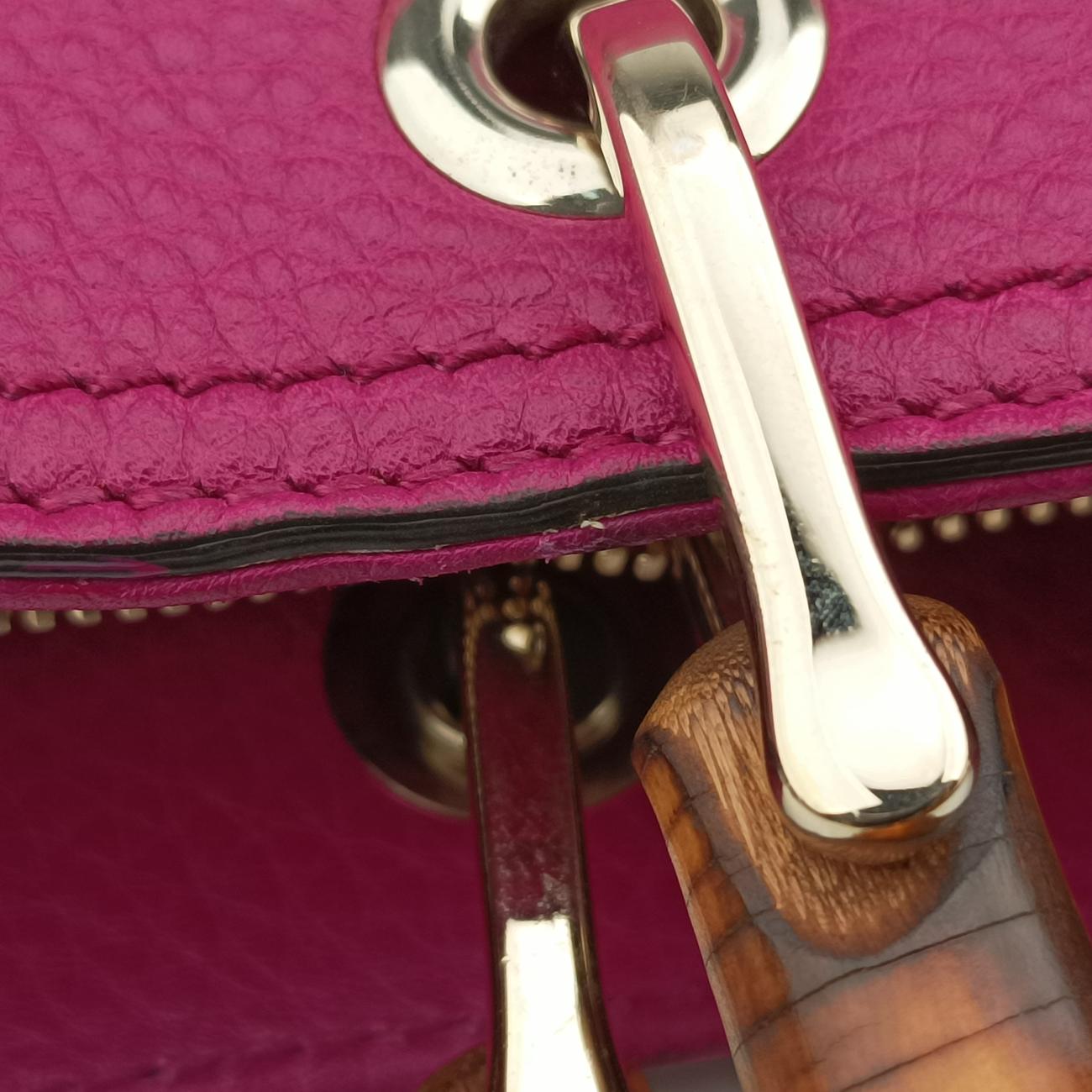 Pre-owned Gucci Bamboo Shopper Rose Leather 323660 shoulderbag | stylenewstar