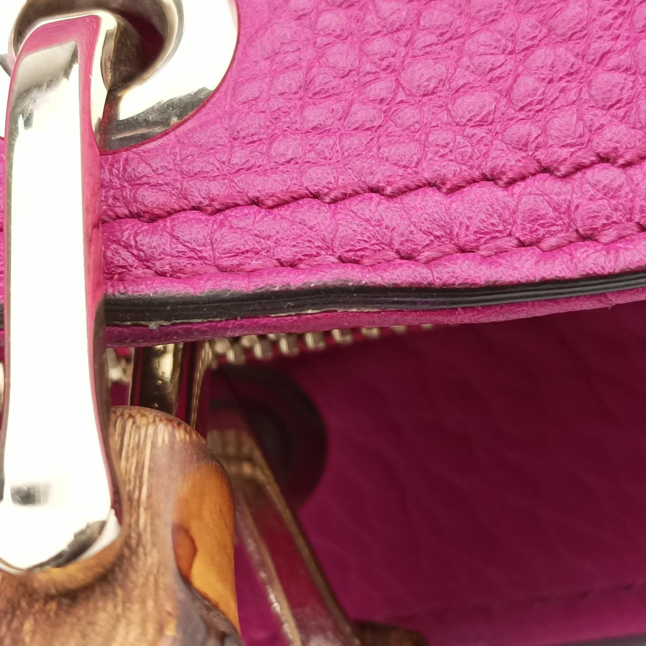 Pre-owned Gucci Bamboo Shopper Rose Leather 323660 shoulderbag | stylenewstar