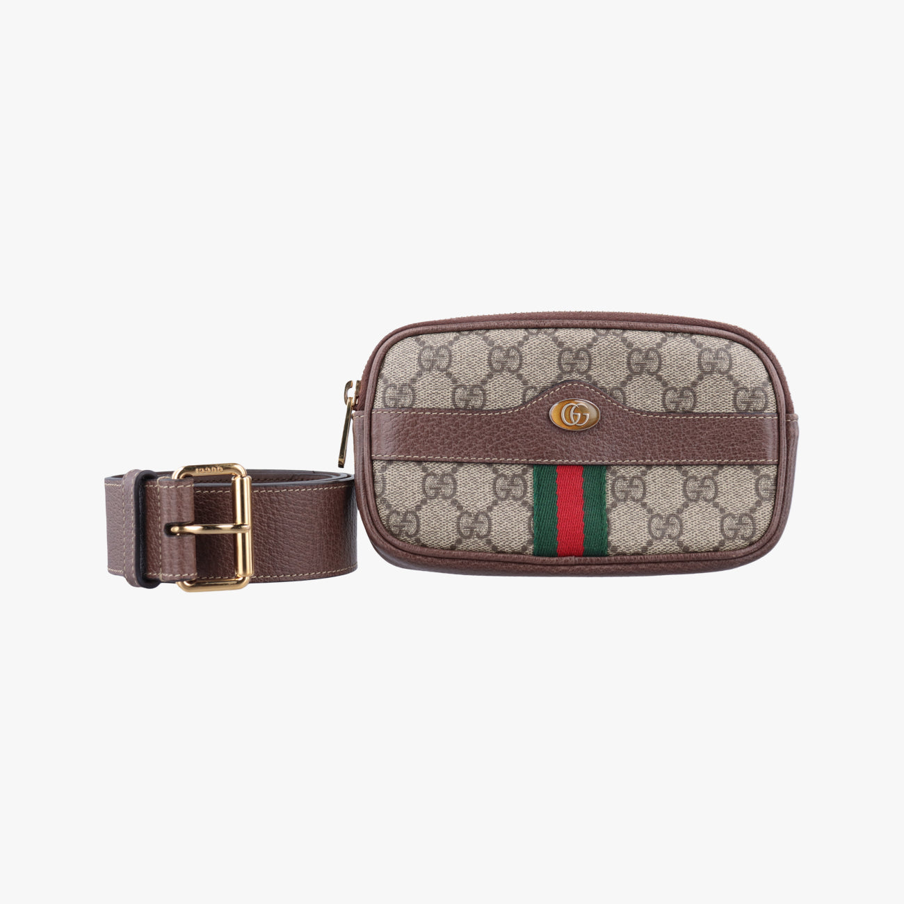 Pre-owned Gucci Ophidia Brown×Multicolour PVC coated canvas 519308 bum bag/waist bag | stylenewstar