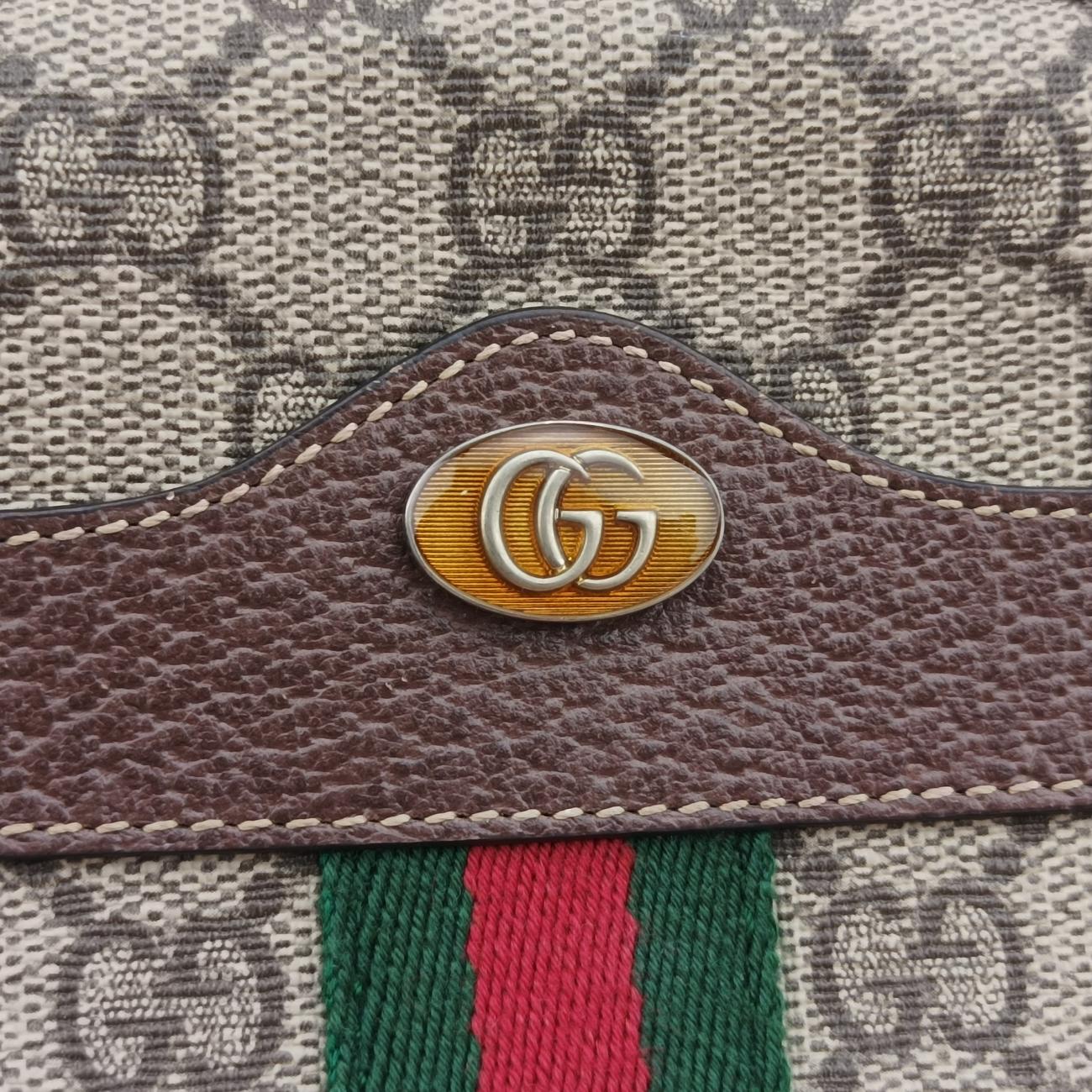 Pre-owned Gucci Ophidia Brown×Multicolour PVC coated canvas 519308 bum bag/waist bag | stylenewstar