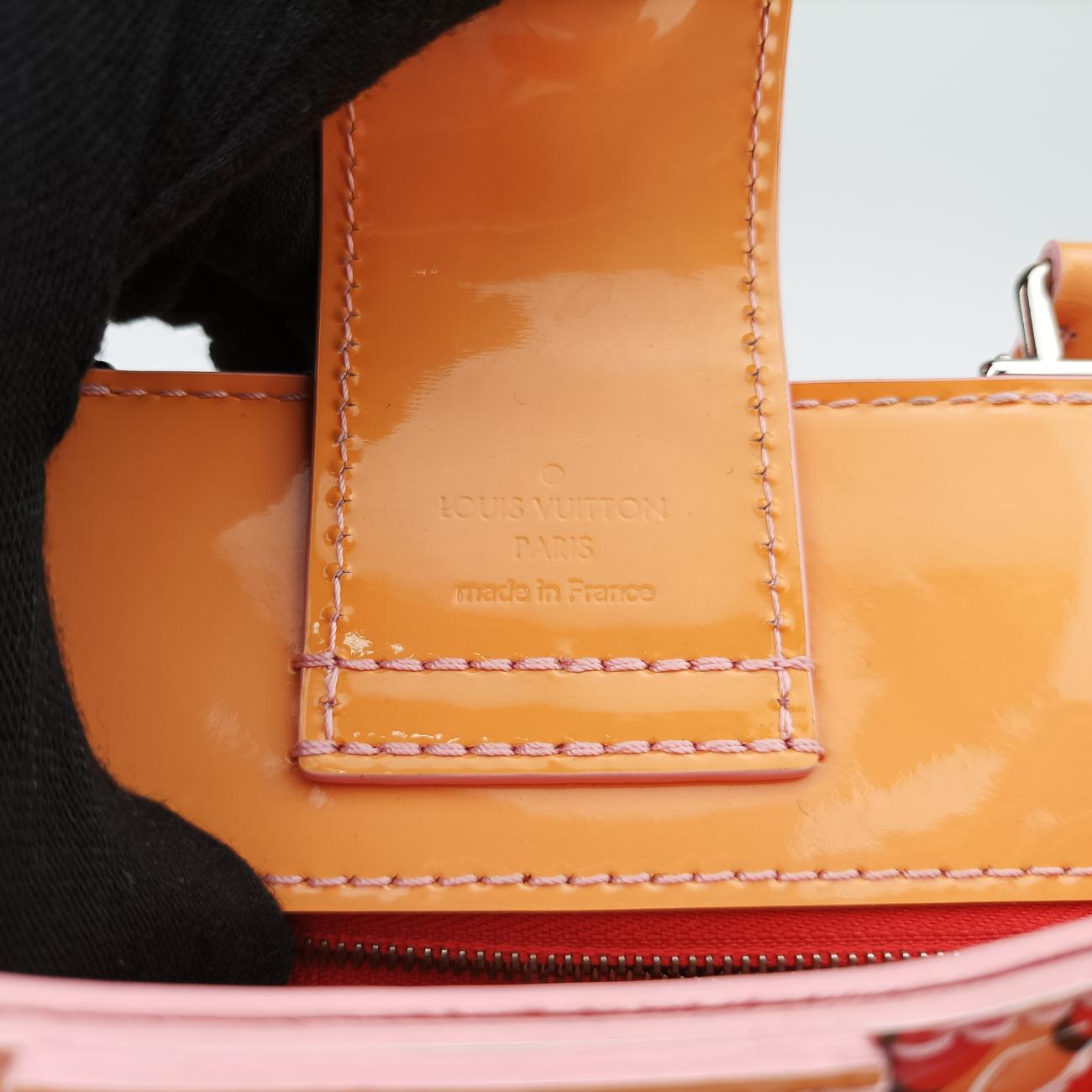 Pre-owned Louis Vuitton Jungle Dot Sugar Pink×Poppy Red Vernis M42032 handbag | stylenewstar