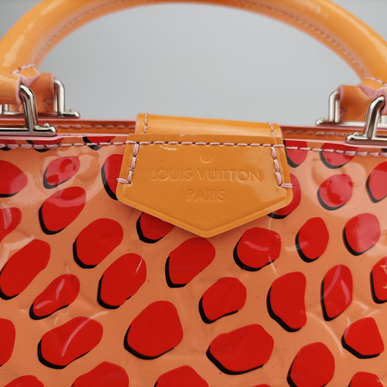 Pre-owned Louis Vuitton Jungle Dot Sugar Pink×Poppy Red Vernis M42032 handbag | stylenewstar