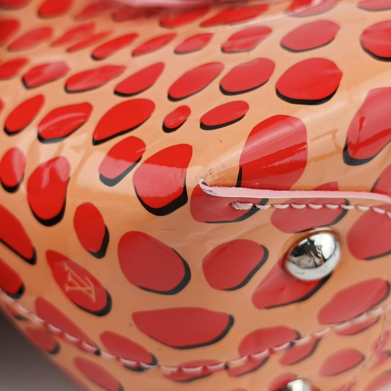 Pre-owned Louis Vuitton Jungle Dot Sugar Pink×Poppy Red Vernis M42032 handbag | stylenewstar