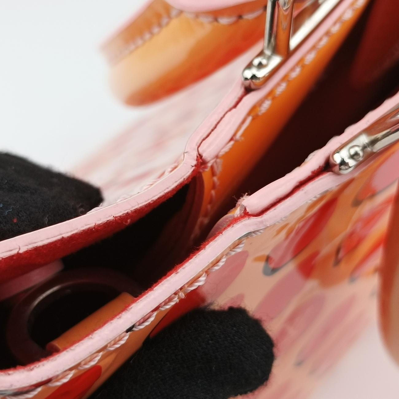 Pre-owned Louis Vuitton Jungle Dot Sugar Pink×Poppy Red Vernis M42032 handbag | stylenewstar