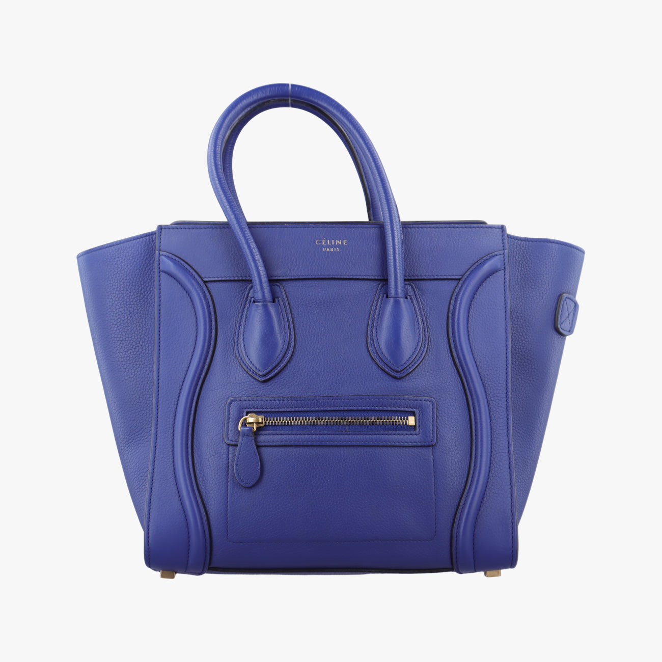 Pre-owned Celine Luggage Micro shopper Blue Leather  handbag | stylenewstar