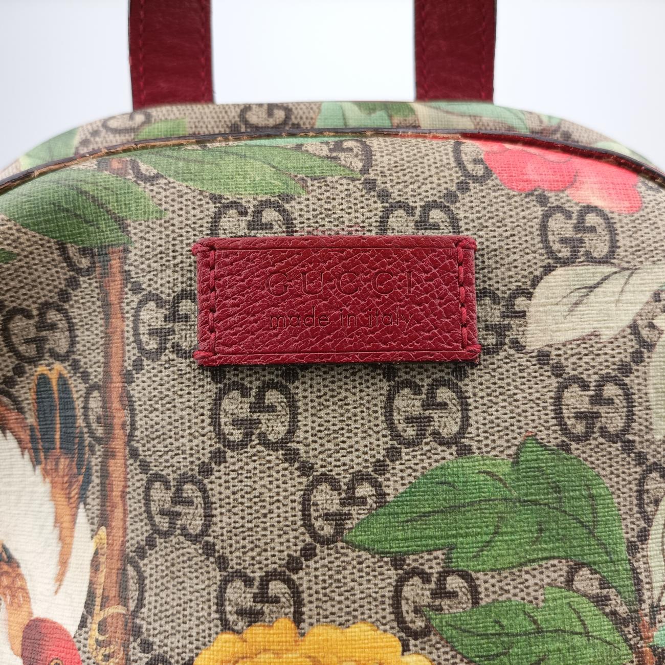 Pre-owned Gucci GG Supreme Tian beige×Multicolour PVC coated canvas 427042 backpack/rucksack | stylenewstar