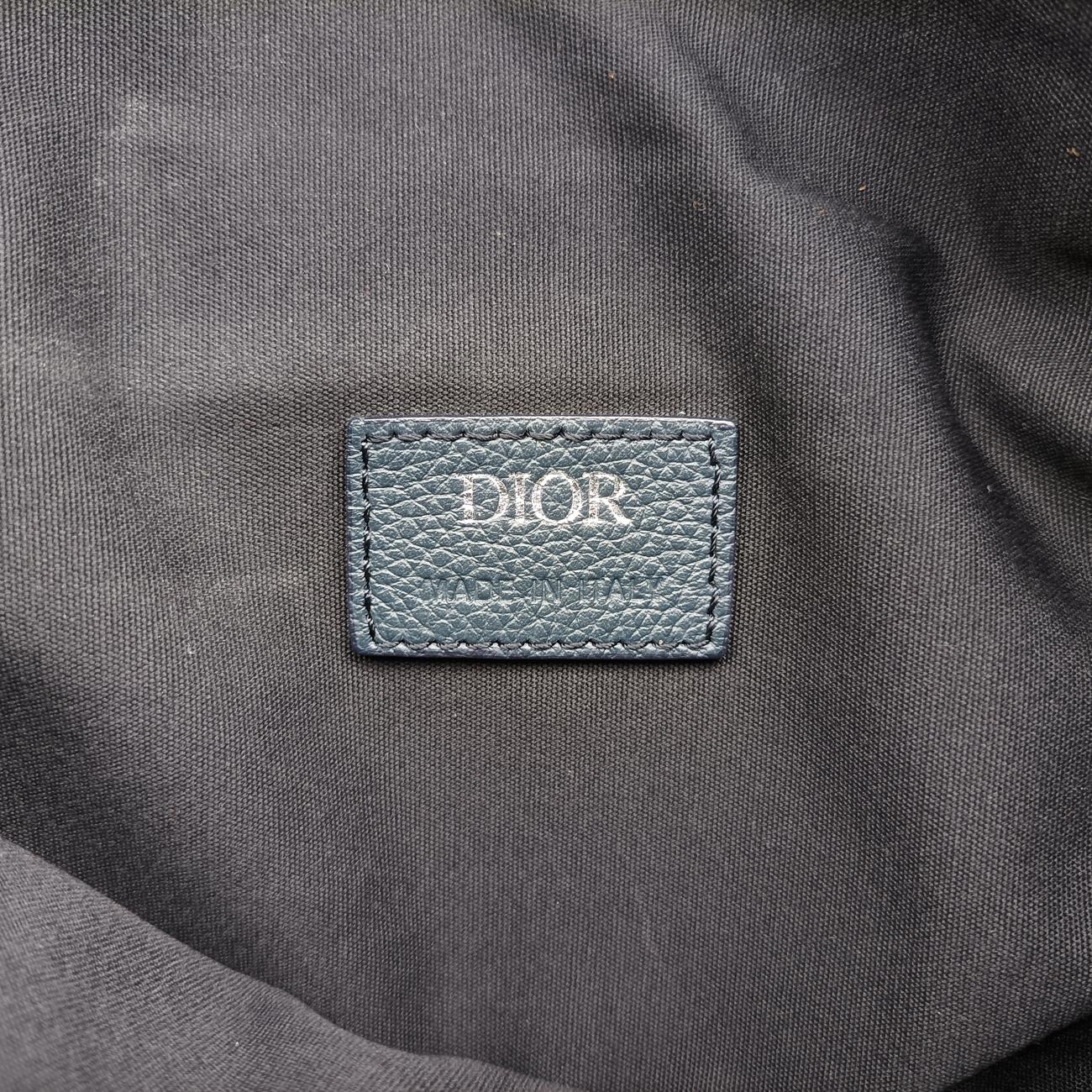 Pre-owned Christian Dior Saddlebags Gray x Navy Jacquard  shoulderbag | stylenewstar