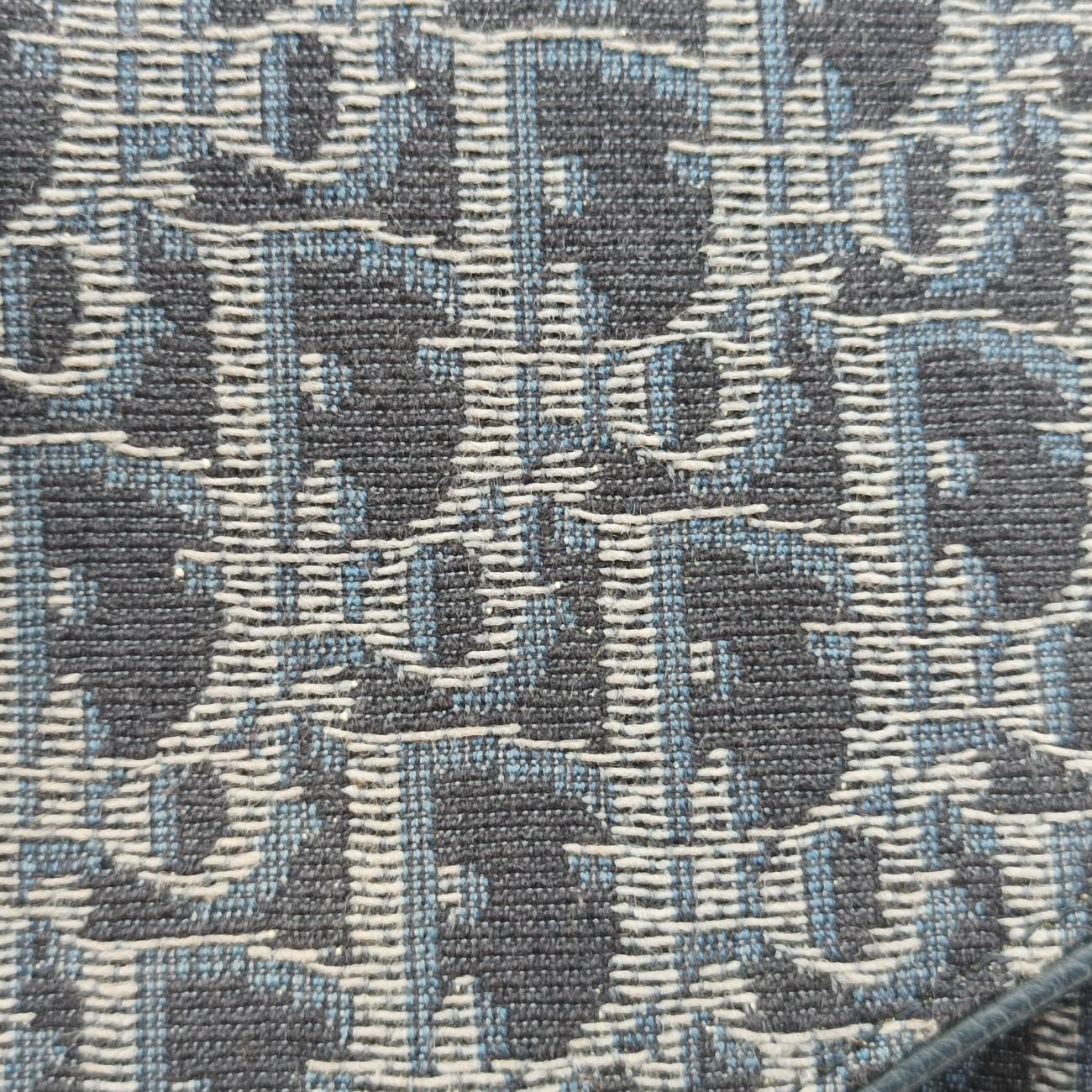 Pre-owned Christian Dior Saddlebags Gray x Navy Jacquard  shoulderbag | stylenewstar