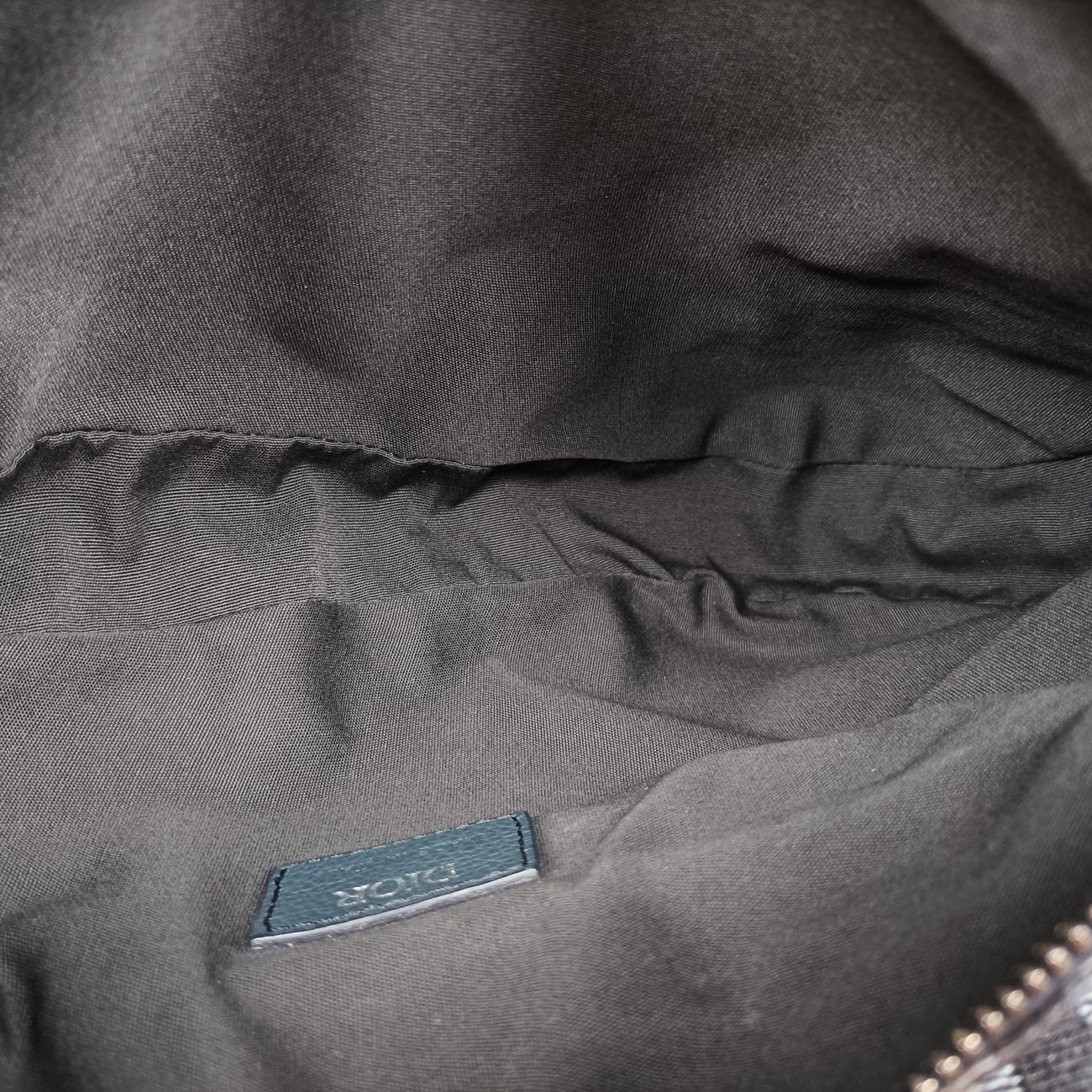 Pre-owned Christian Dior Saddlebags Gray x Navy Jacquard  shoulderbag | stylenewstar