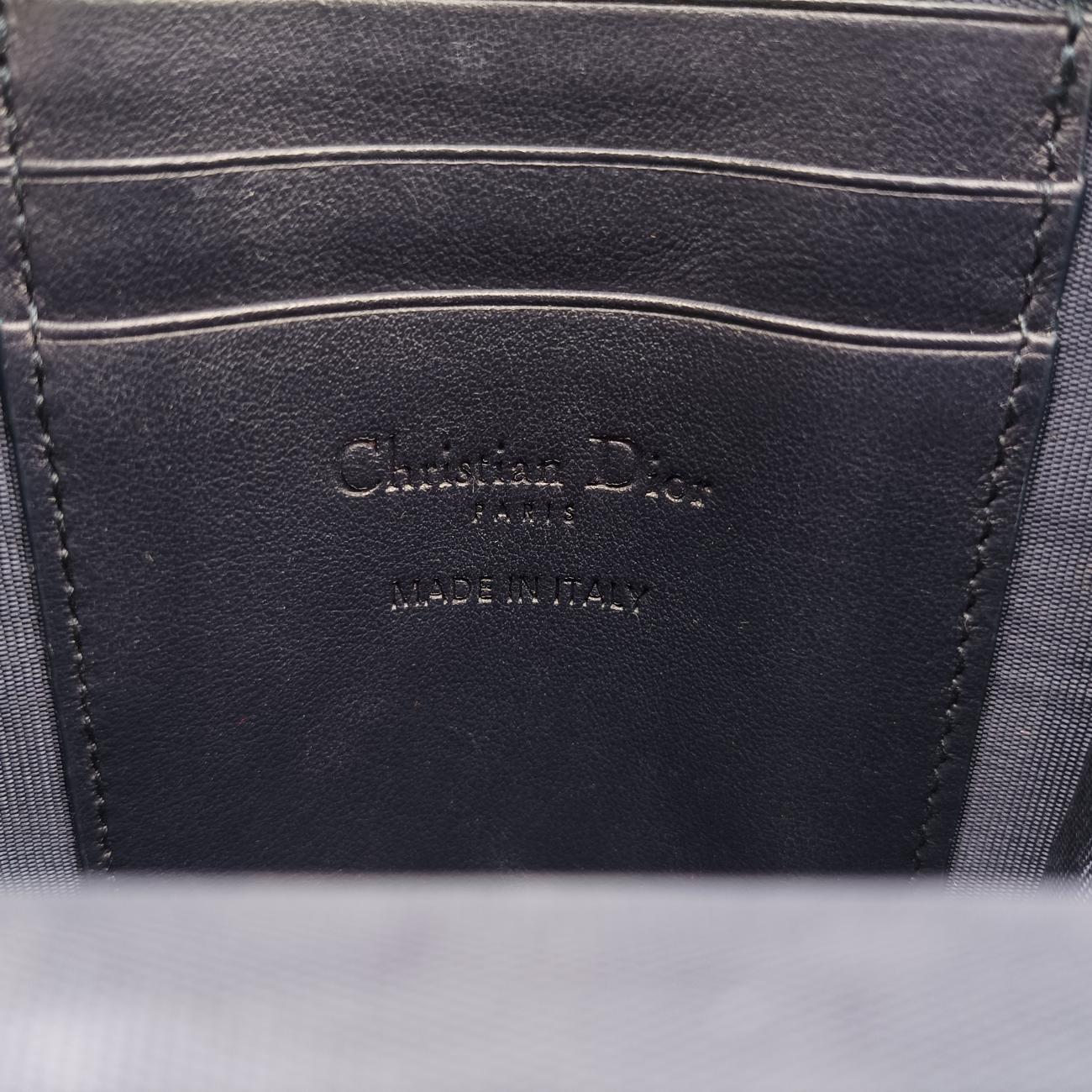 Pre-owned Christian Dior Phone Holder Heart Navy×Red Leather  shoulderbag | stylenewstar