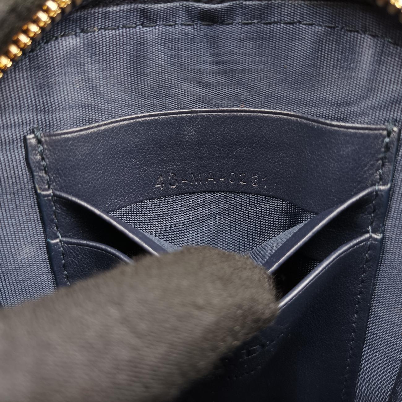 Pre-owned Christian Dior Phone Holder Heart Navy×Red Leather  shoulderbag | stylenewstar