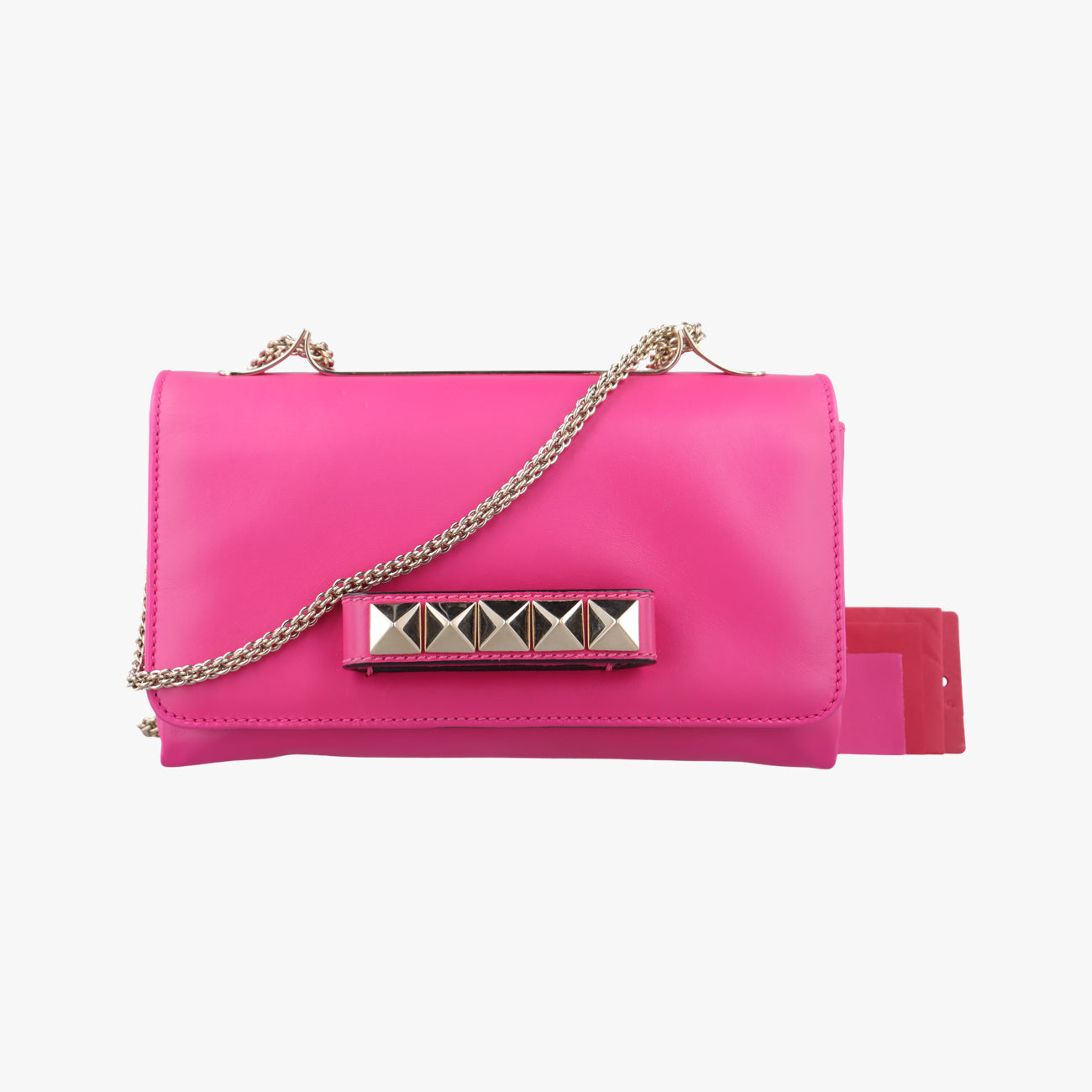 Pre-owned Valentino Rockstud Va Va Voom Rose Leather  shoulderbag | stylenewstar