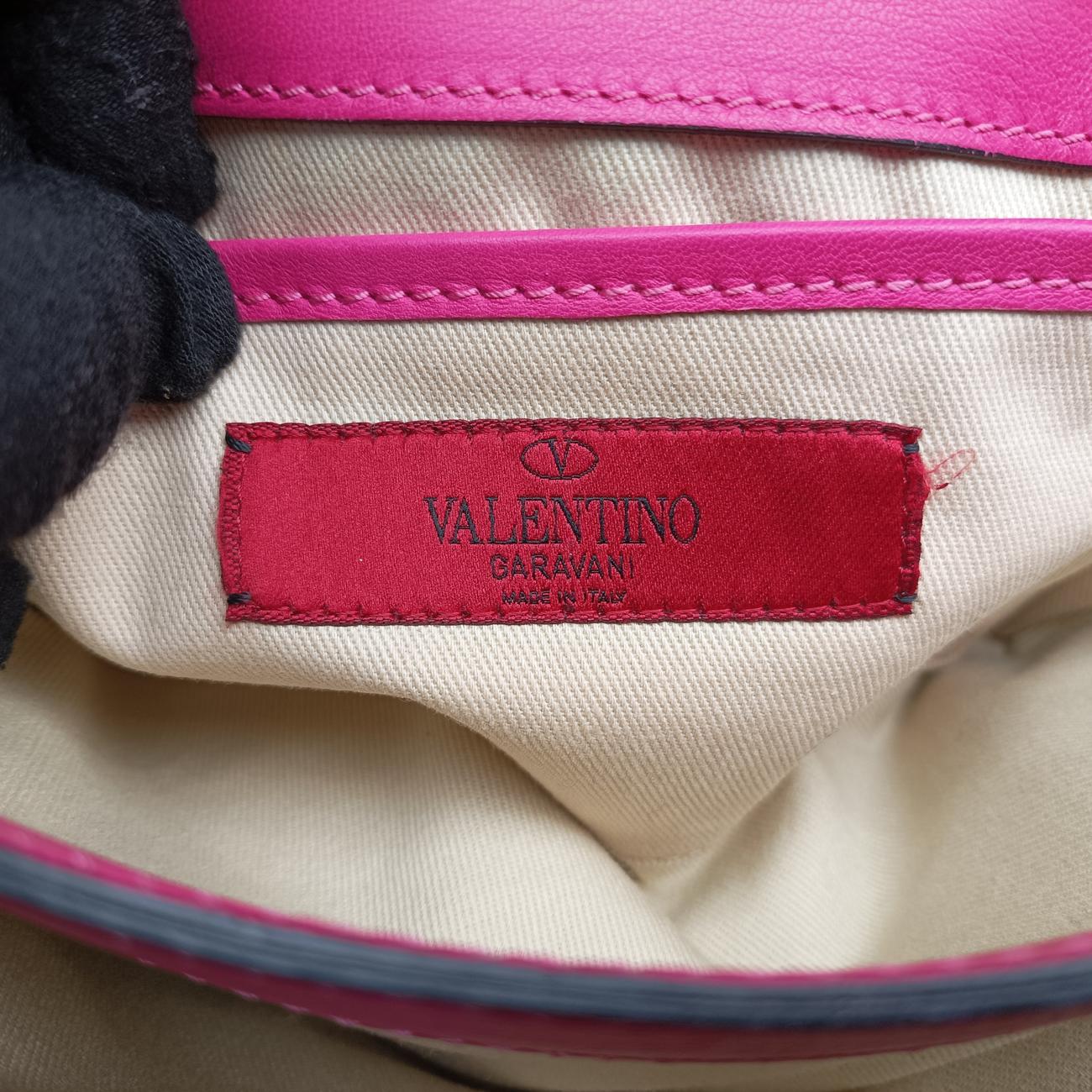 Pre-owned Valentino Rockstud Va Va Voom Rose Leather  shoulderbag | stylenewstar