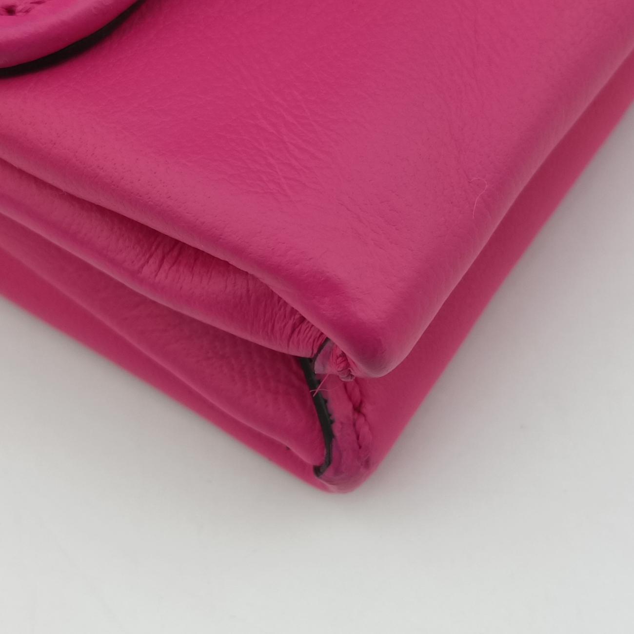 Pre-owned Valentino Rockstud Va Va Voom Rose Leather  shoulderbag | stylenewstar