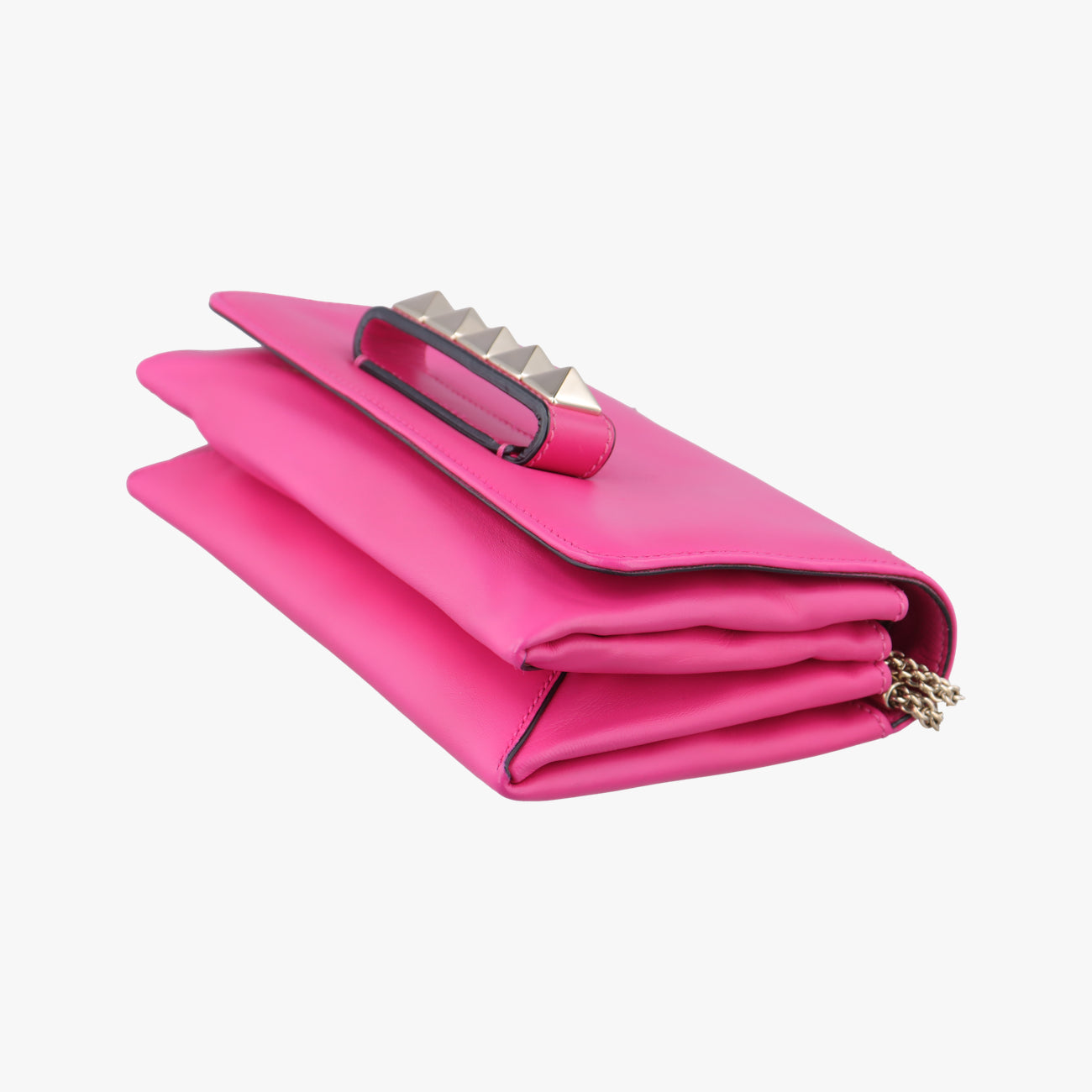 Pre-owned Valentino Rockstud Va Va Voom Rose Leather  shoulderbag | stylenewstar