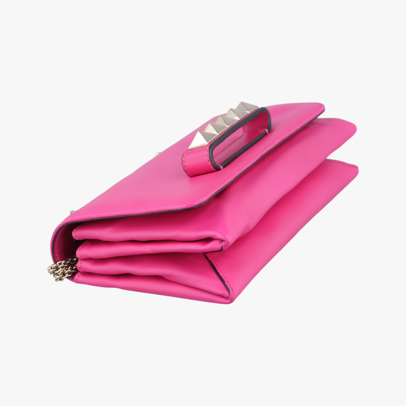 Pre-owned Valentino Rockstud Va Va Voom Rose Leather  shoulderbag | stylenewstar