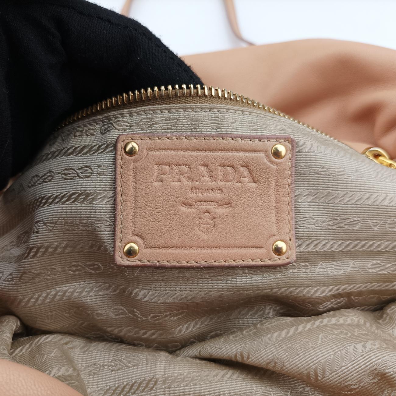 Pre-owned Prada floral embellishments Pink leather  shoulderbag | stylenewstar