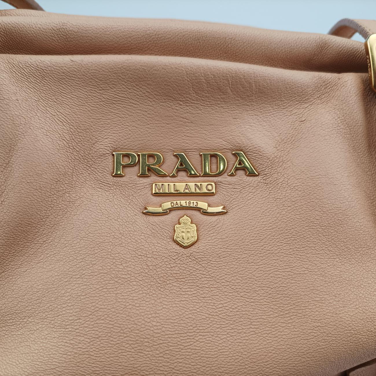 Pre-owned Prada floral embellishments Pink leather  shoulderbag | stylenewstar