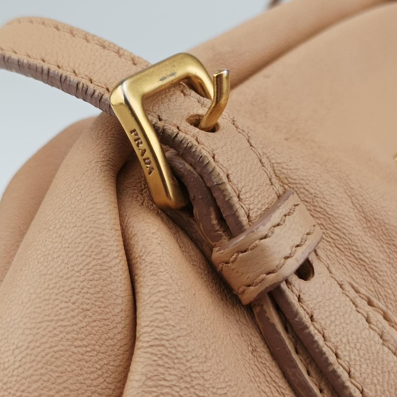 Pre-owned Prada floral embellishments Pink leather  shoulderbag | stylenewstar