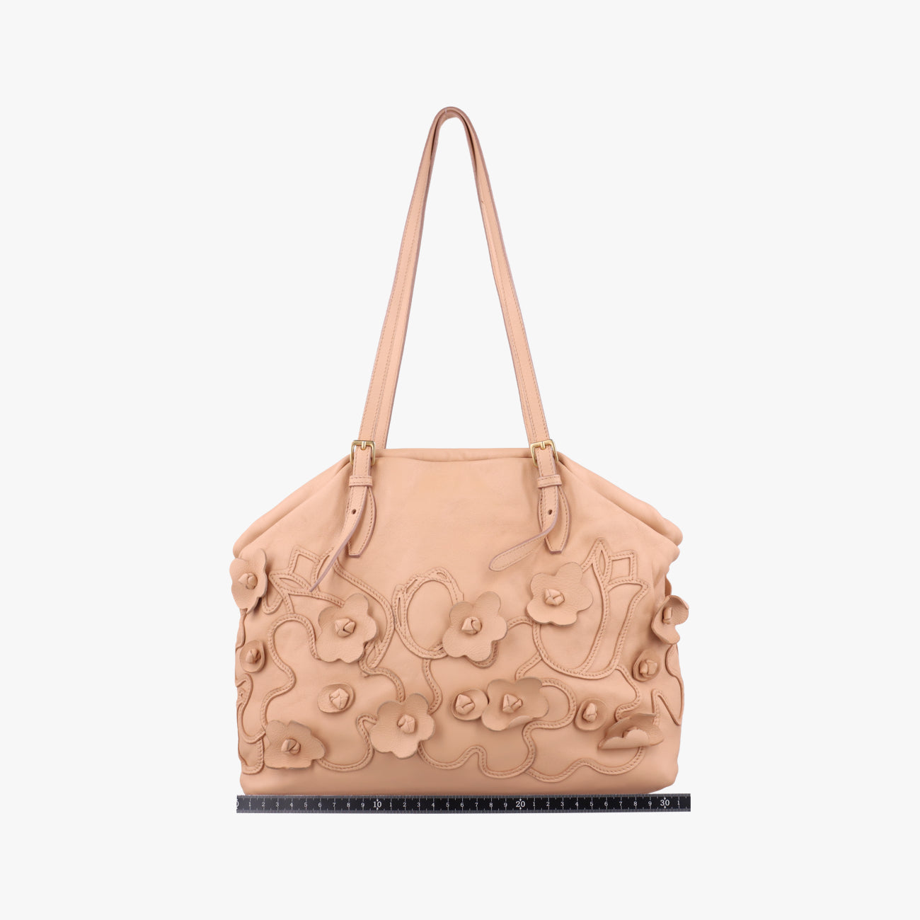 Pre-owned Prada floral embellishments Pink leather  shoulderbag | stylenewstar