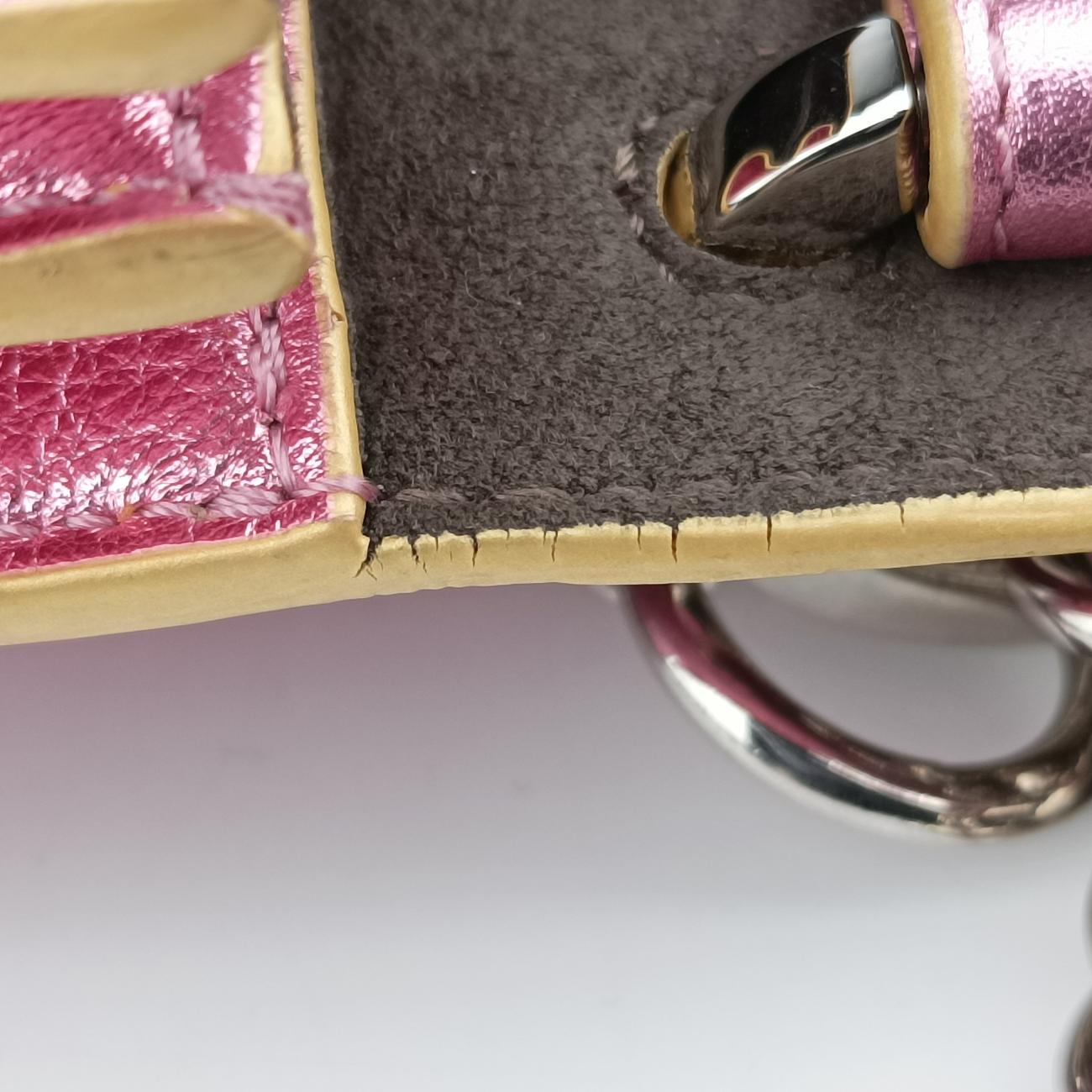 Pre-owned Fendi studded Kan I Pink Leather 8M0381 shoulderbag | stylenewstar