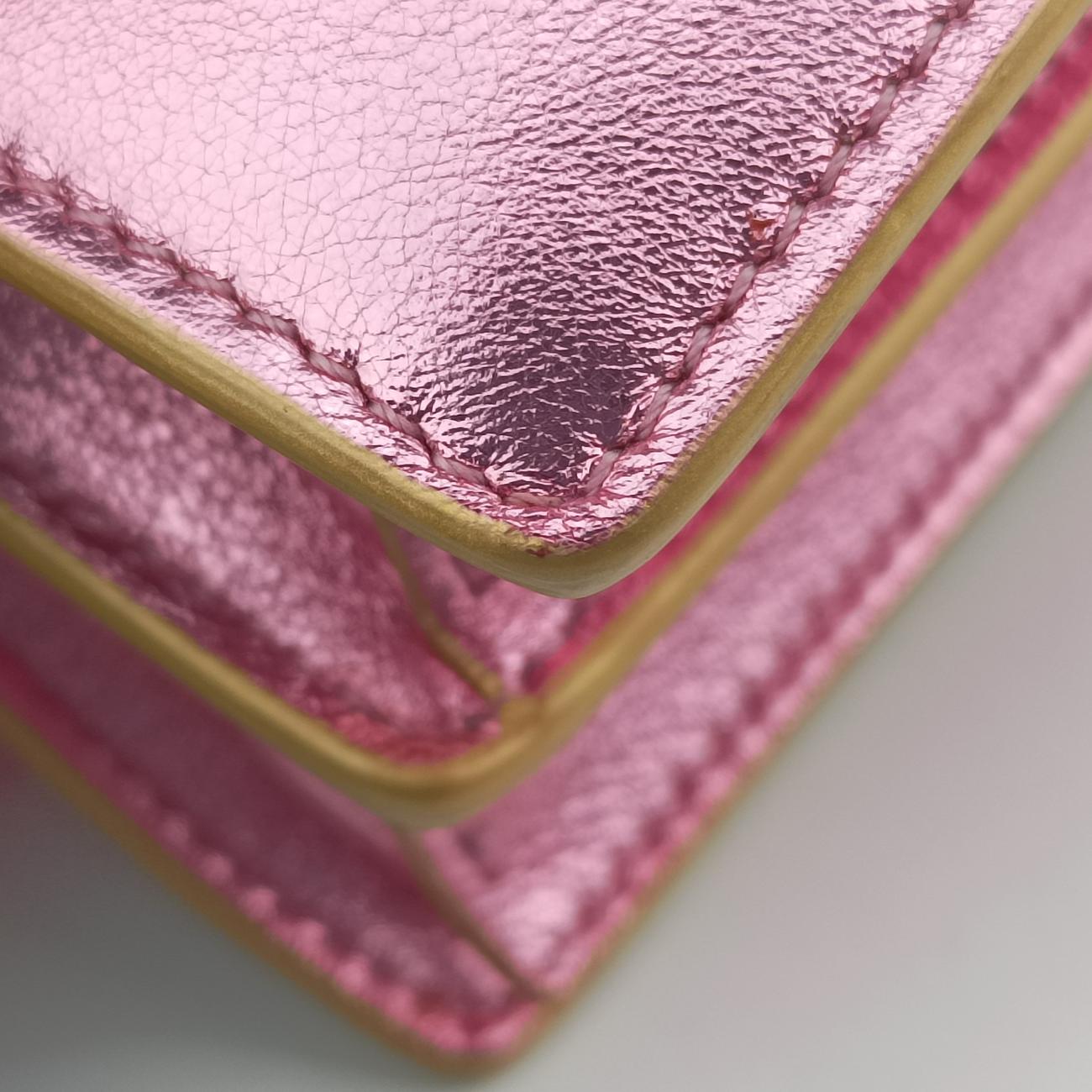 Pre-owned Fendi studded Kan I Pink Leather 8M0381 shoulderbag | stylenewstar