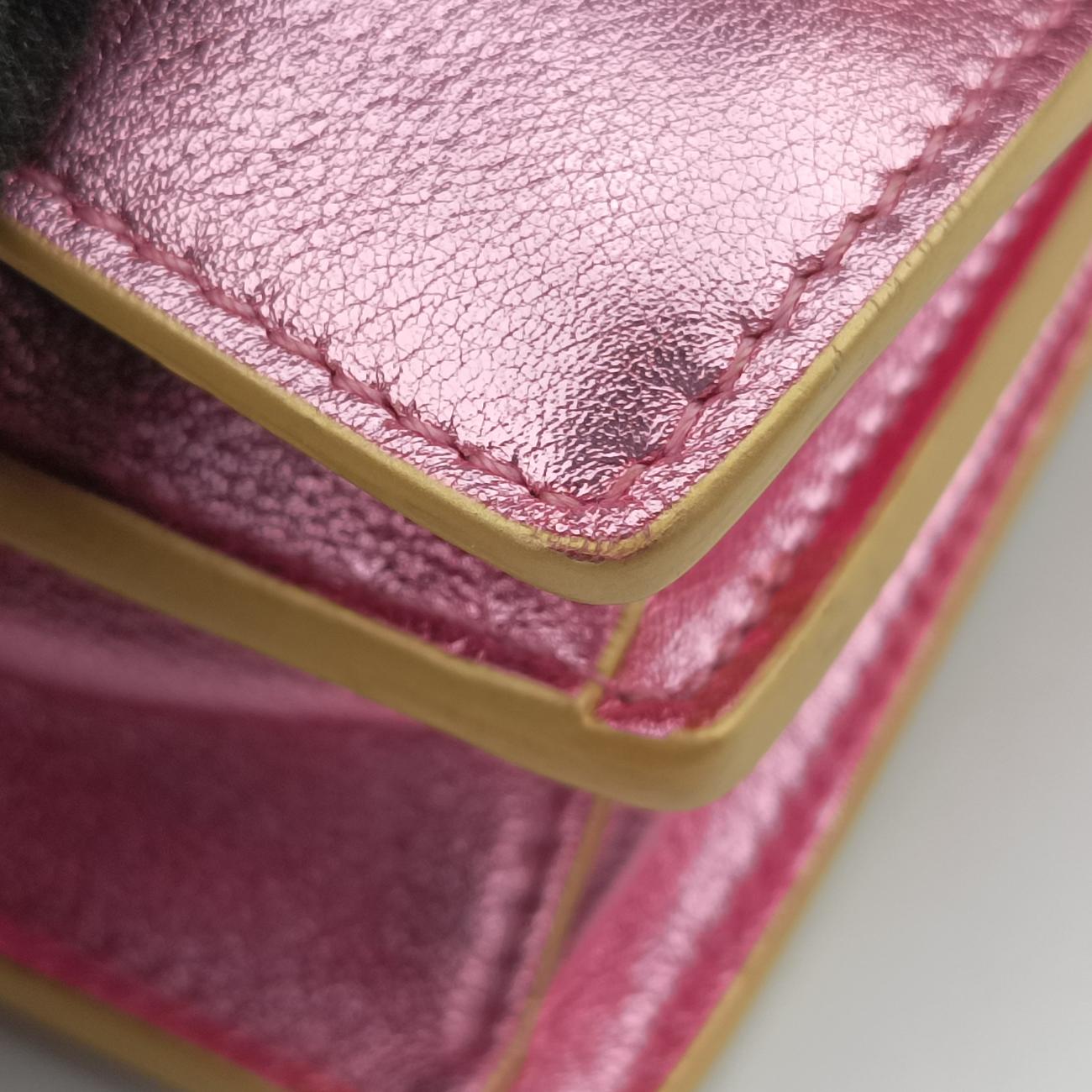 Pre-owned Fendi studded Kan I Pink Leather 8M0381 shoulderbag | stylenewstar