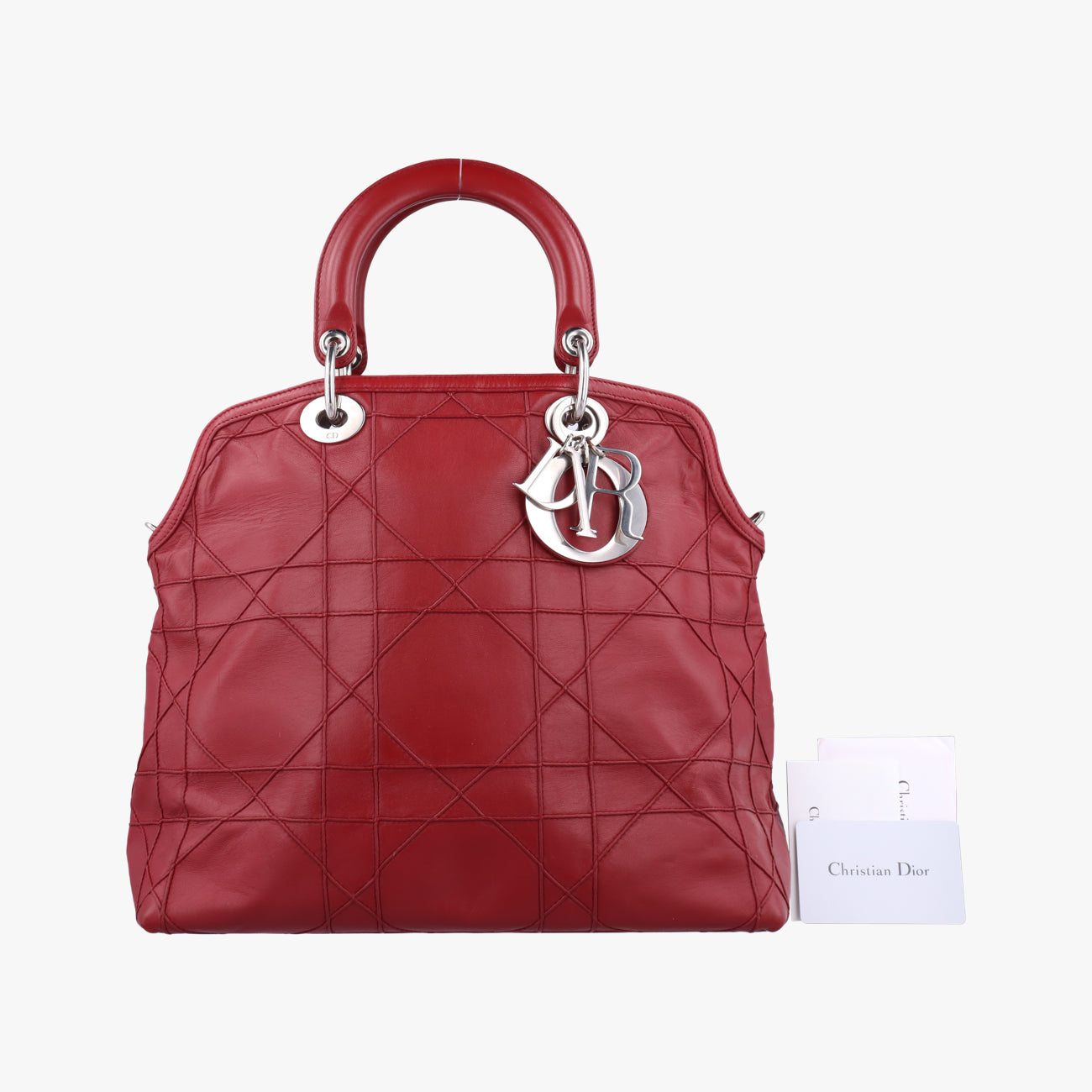 Pre-owned Christian Dior Granville Red lambskin  handbag | stylenewstar