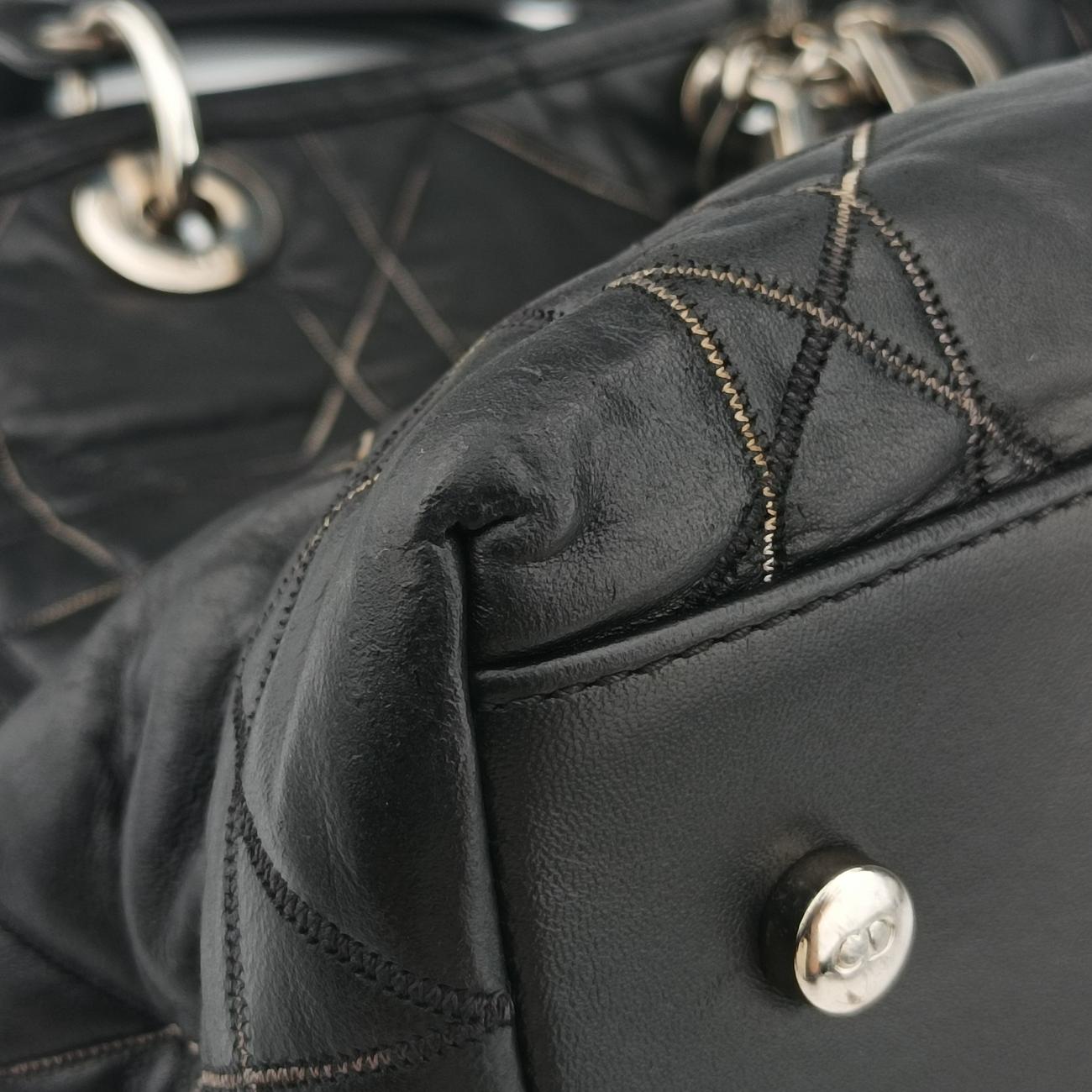 Pre-owned Christian Dior Granville Black Leather  handbag | stylenewstar