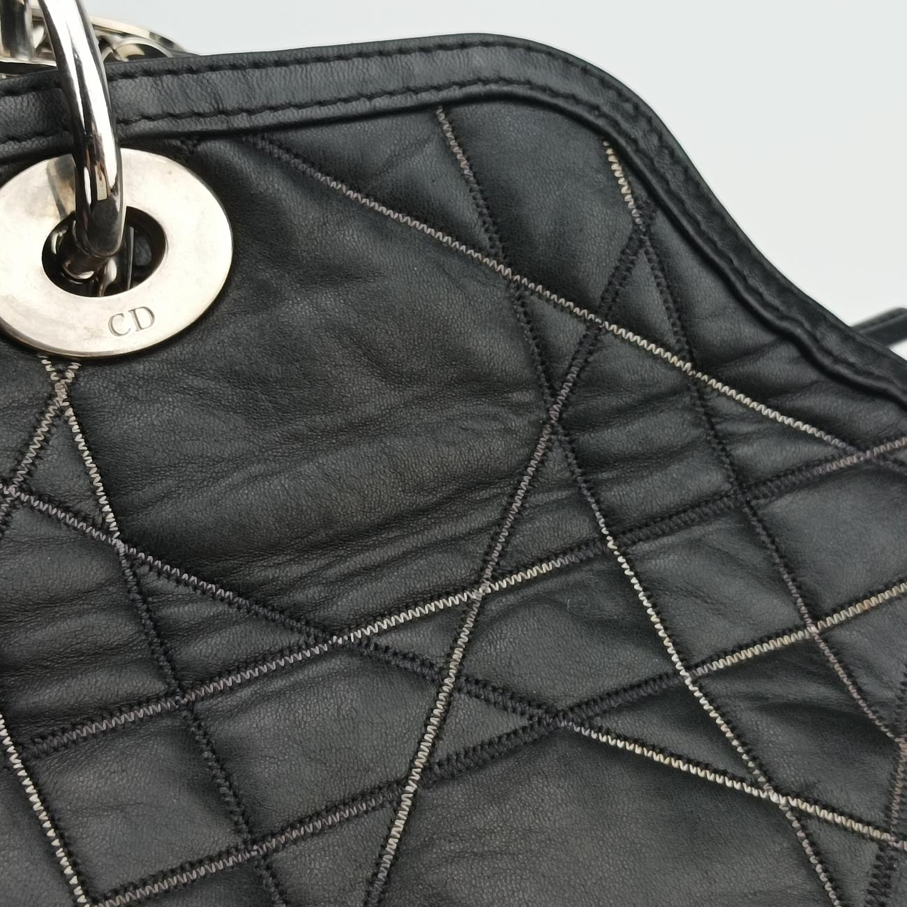 Pre-owned Christian Dior Granville Black Leather  handbag | stylenewstar