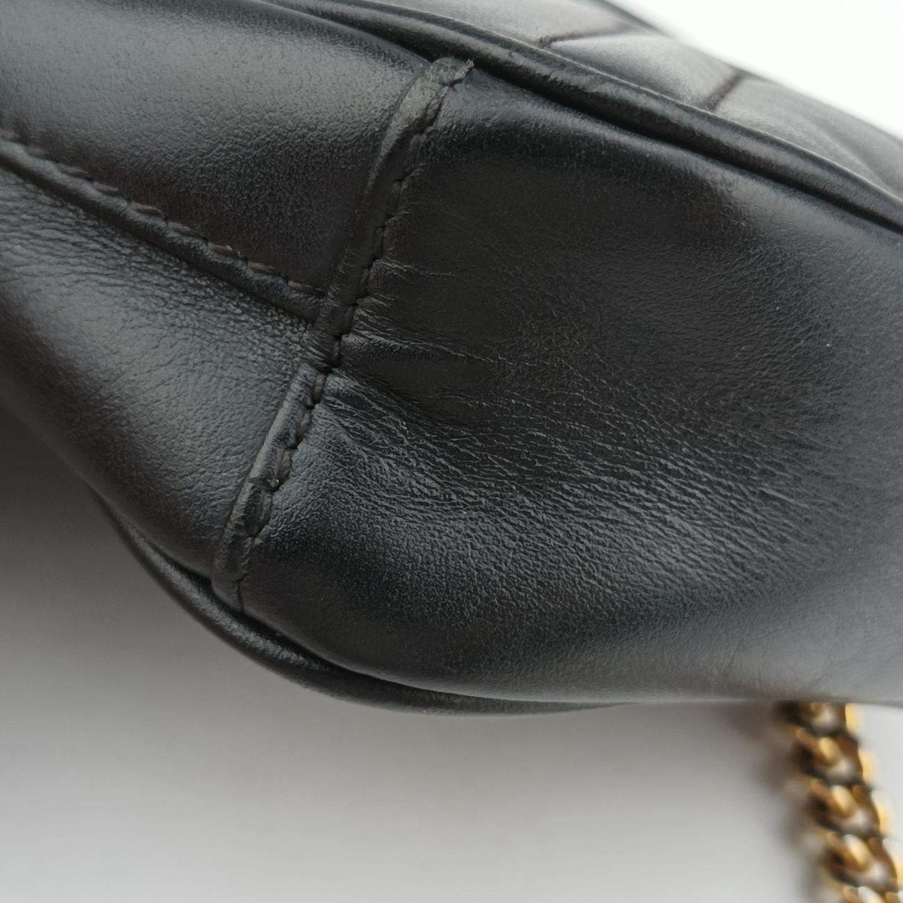 Pre-owned Gucci GG Marmont Black Leather 598597 shoulderbag | stylenewstar