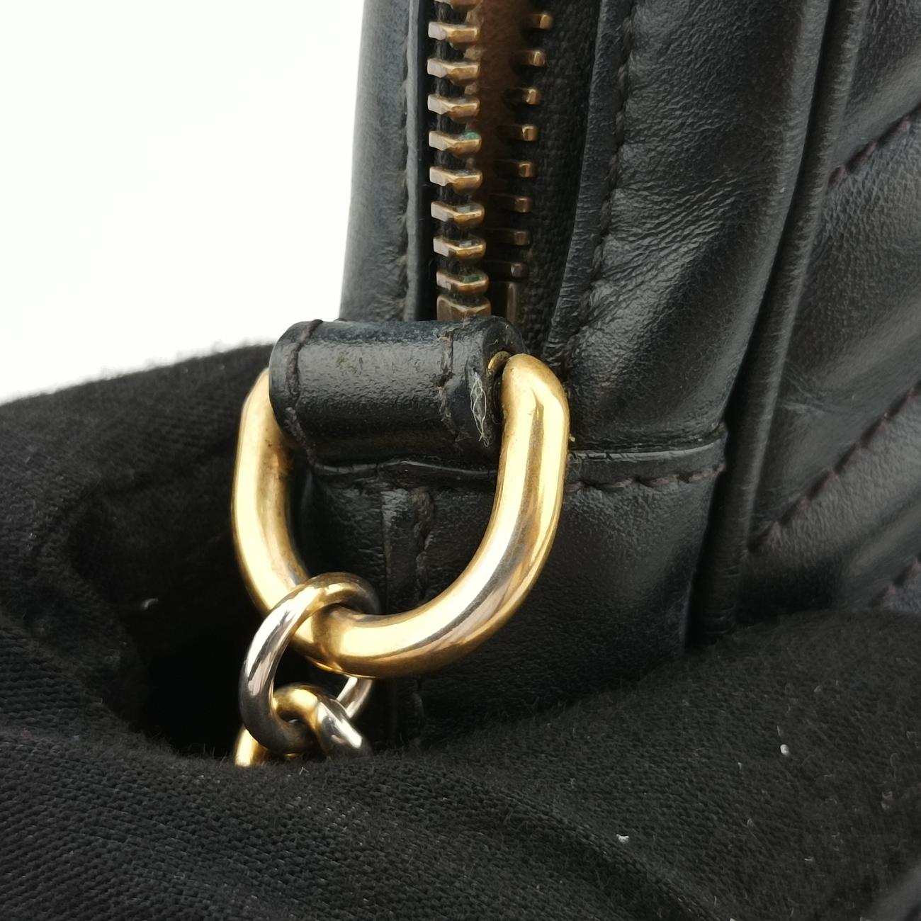 Pre-owned Gucci GG Marmont Black Leather 598597 shoulderbag | stylenewstar