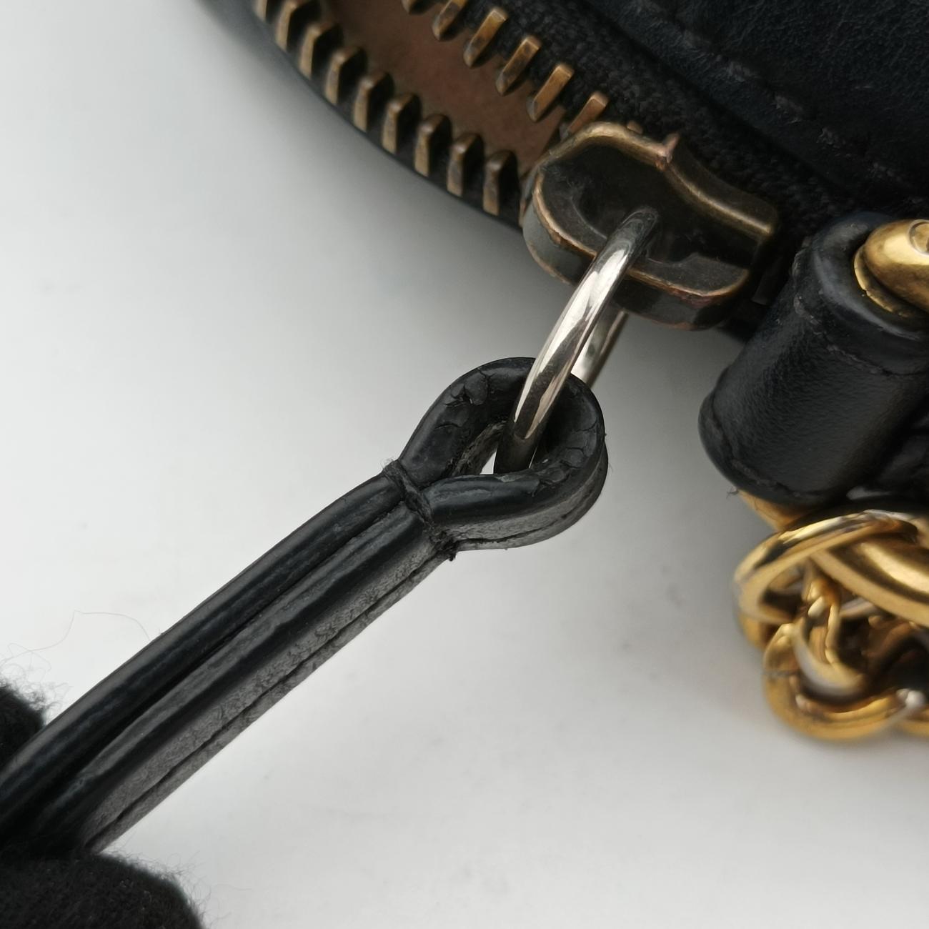 Pre-owned Gucci GG Marmont Black Leather 598597 shoulderbag | stylenewstar