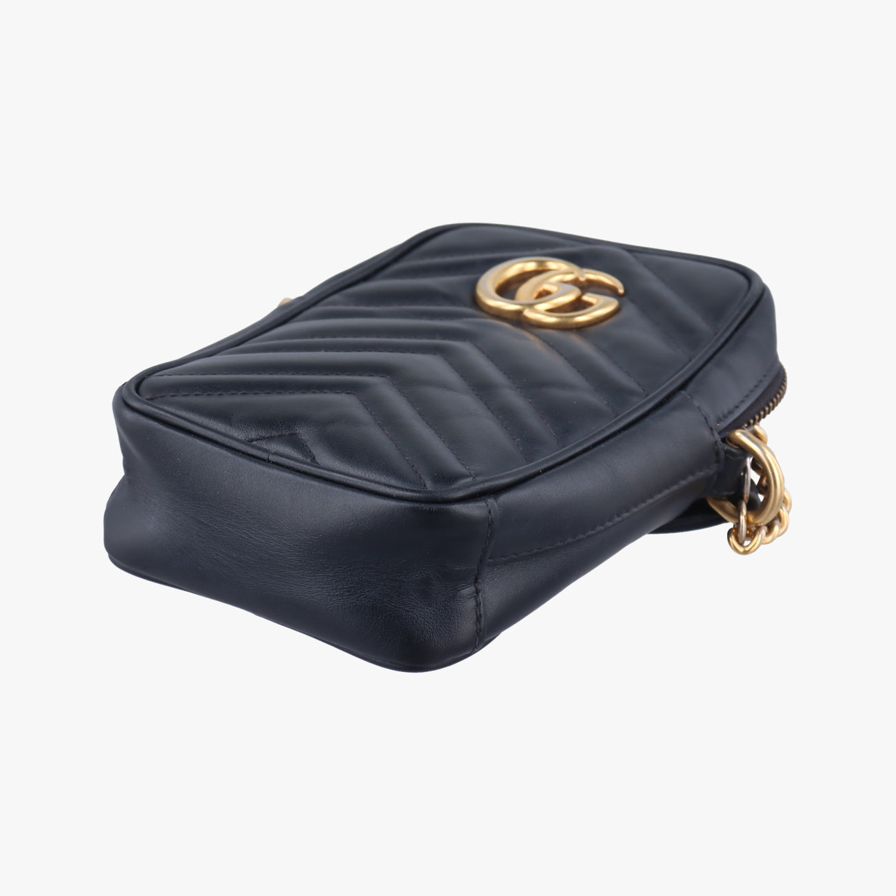 Pre-owned Gucci GG Marmont Black Leather 598597 shoulderbag | stylenewstar