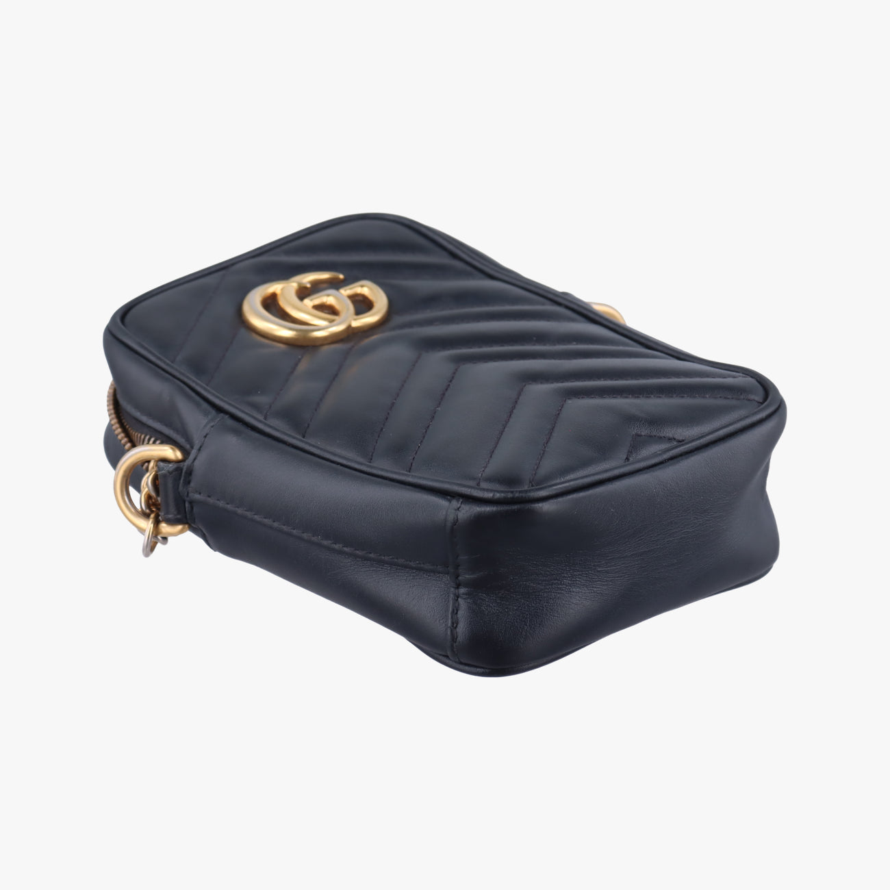 Pre-owned Gucci GG Marmont Black Leather 598597 shoulderbag | stylenewstar