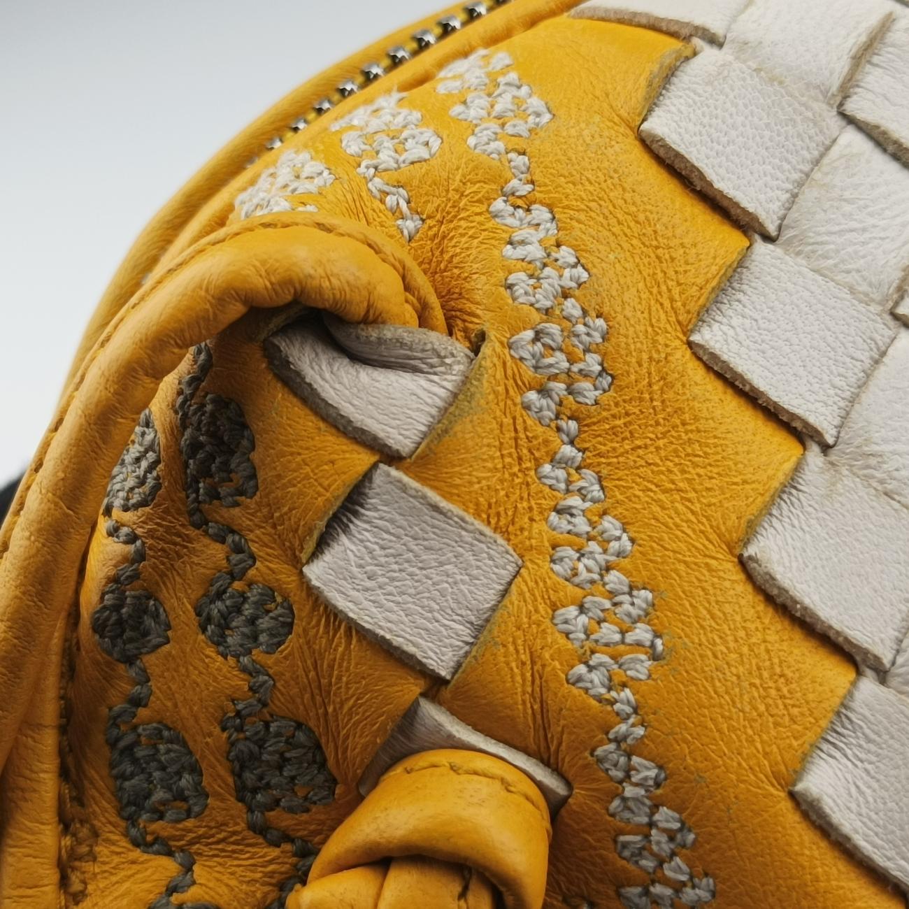 Pre-owned Bottega Veneta Intrecciato yellow×Multicolour lambskin  shoulderbag | stylenewstar