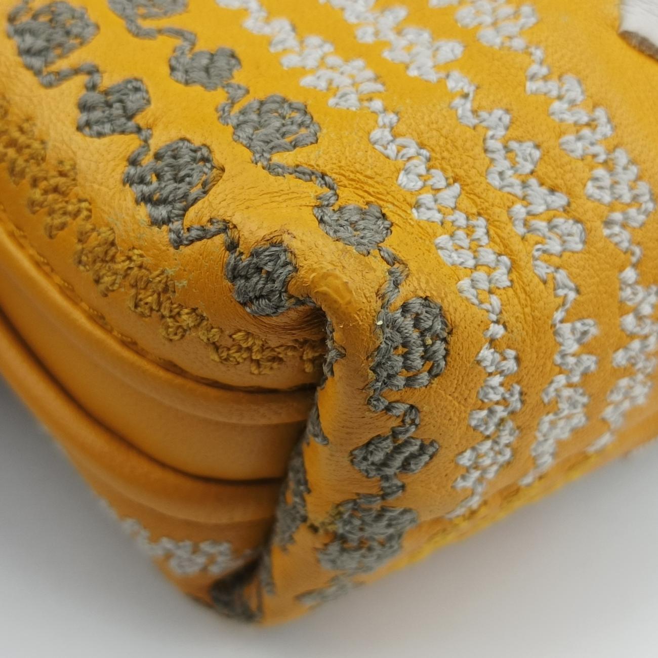 Pre-owned Bottega Veneta Intrecciato yellow×Multicolour lambskin  shoulderbag | stylenewstar