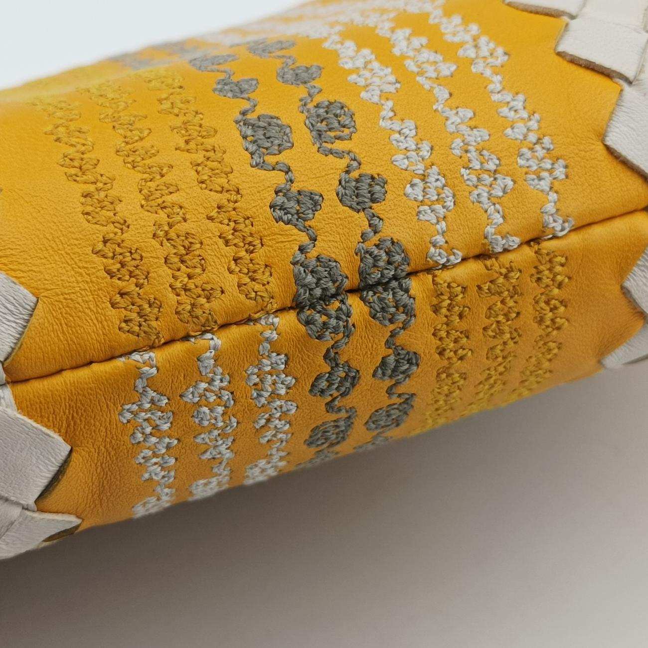 Pre-owned Bottega Veneta Intrecciato yellow×Multicolour lambskin  shoulderbag | stylenewstar