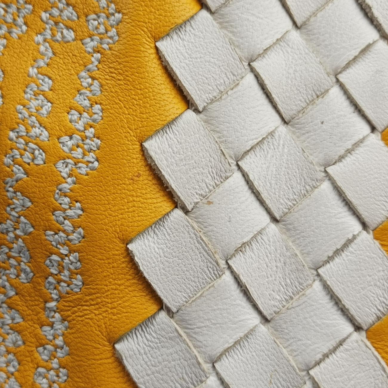 Pre-owned Bottega Veneta Intrecciato yellow×Multicolour lambskin  shoulderbag | stylenewstar