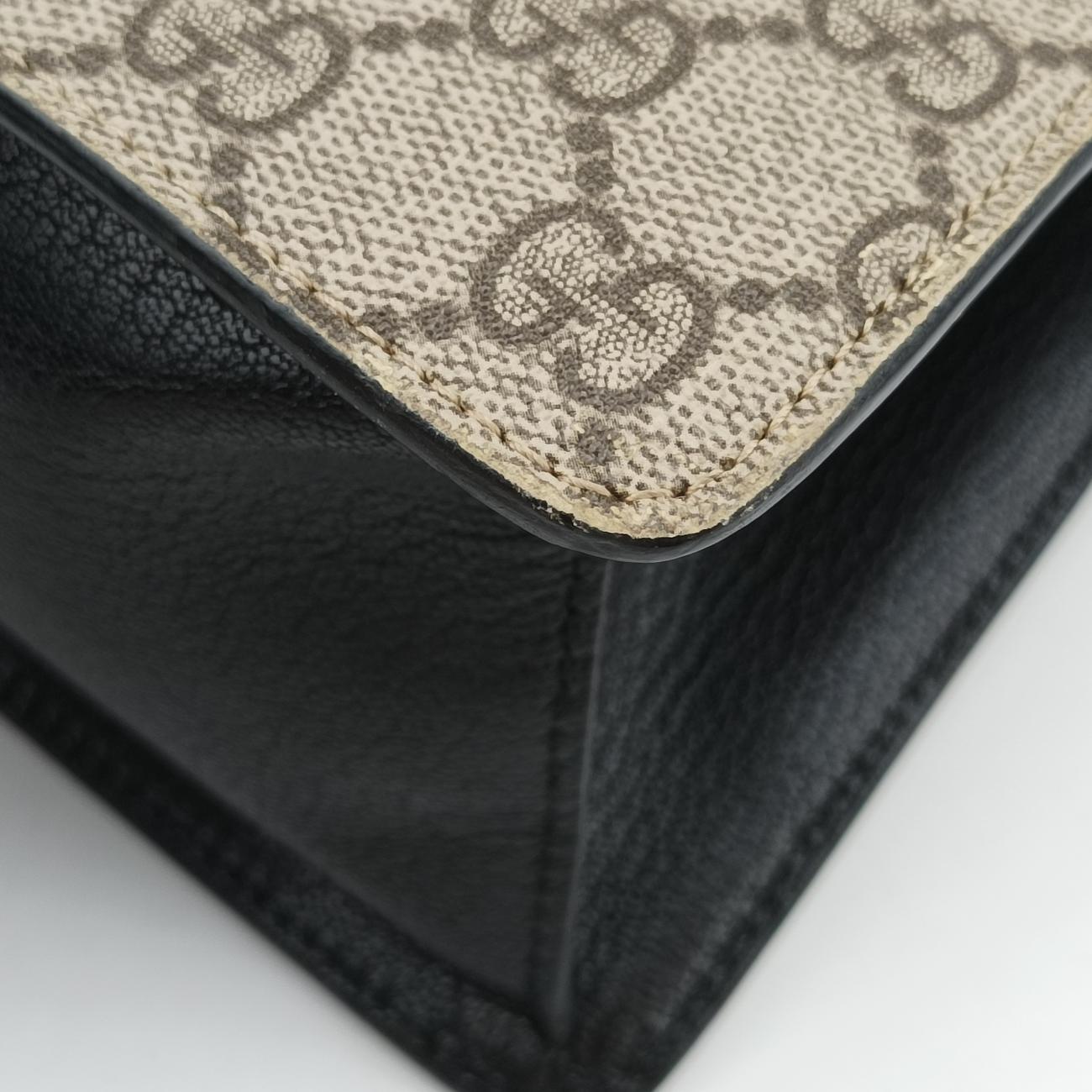 Pre-owned Gucci GG Supreme  Fox Beige×Multicolour PVC coated canvas x leather 466432 shoulderbag | stylenewstar