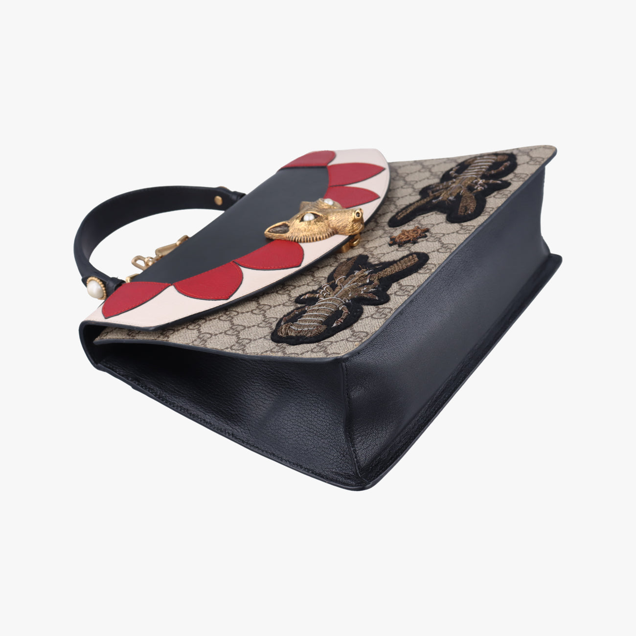 Pre-owned Gucci GG Supreme  Fox Beige×Multicolour PVC coated canvas x leather 466432 shoulderbag | stylenewstar