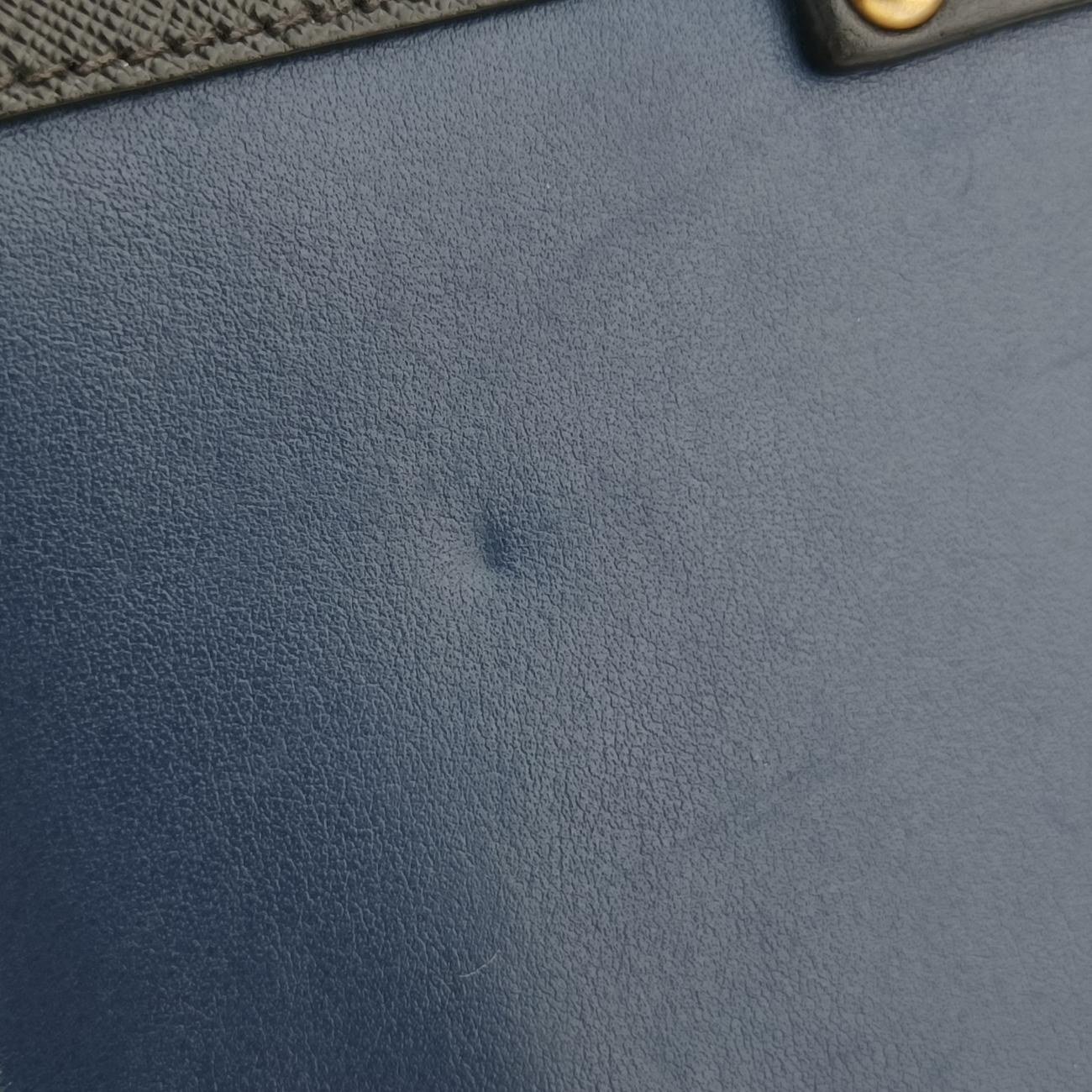 Pre-owned Prada Cahier Blue×Black Leather 1BD045 shoulderbag | stylenewstar