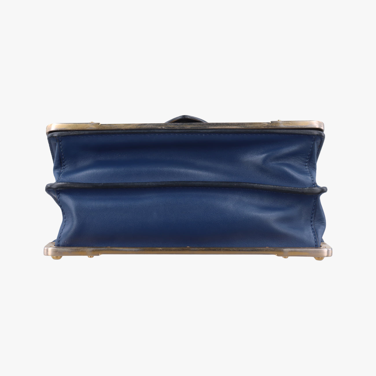 Pre-owned Prada Cahier Blue×Black Leather 1BD045 shoulderbag | stylenewstar