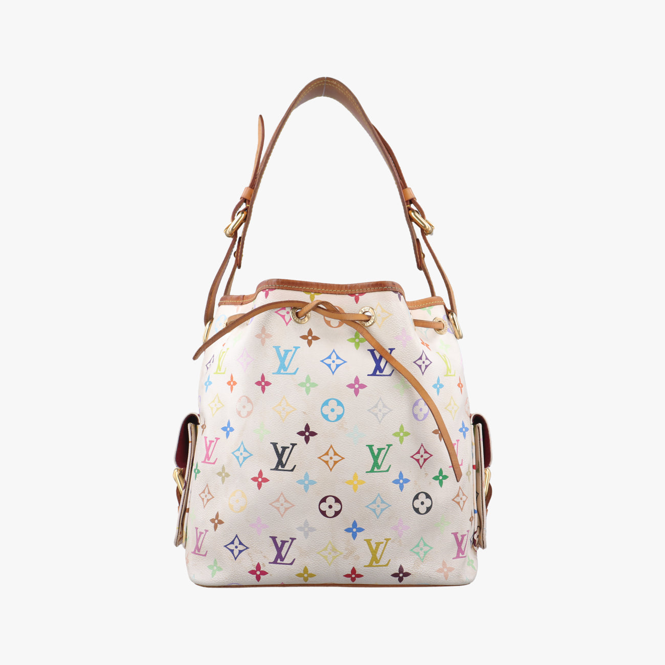 Secondhand Louis Vuitton Petit NOé white Monogram Multicolor M42229 shoulderbag | stylenewstar